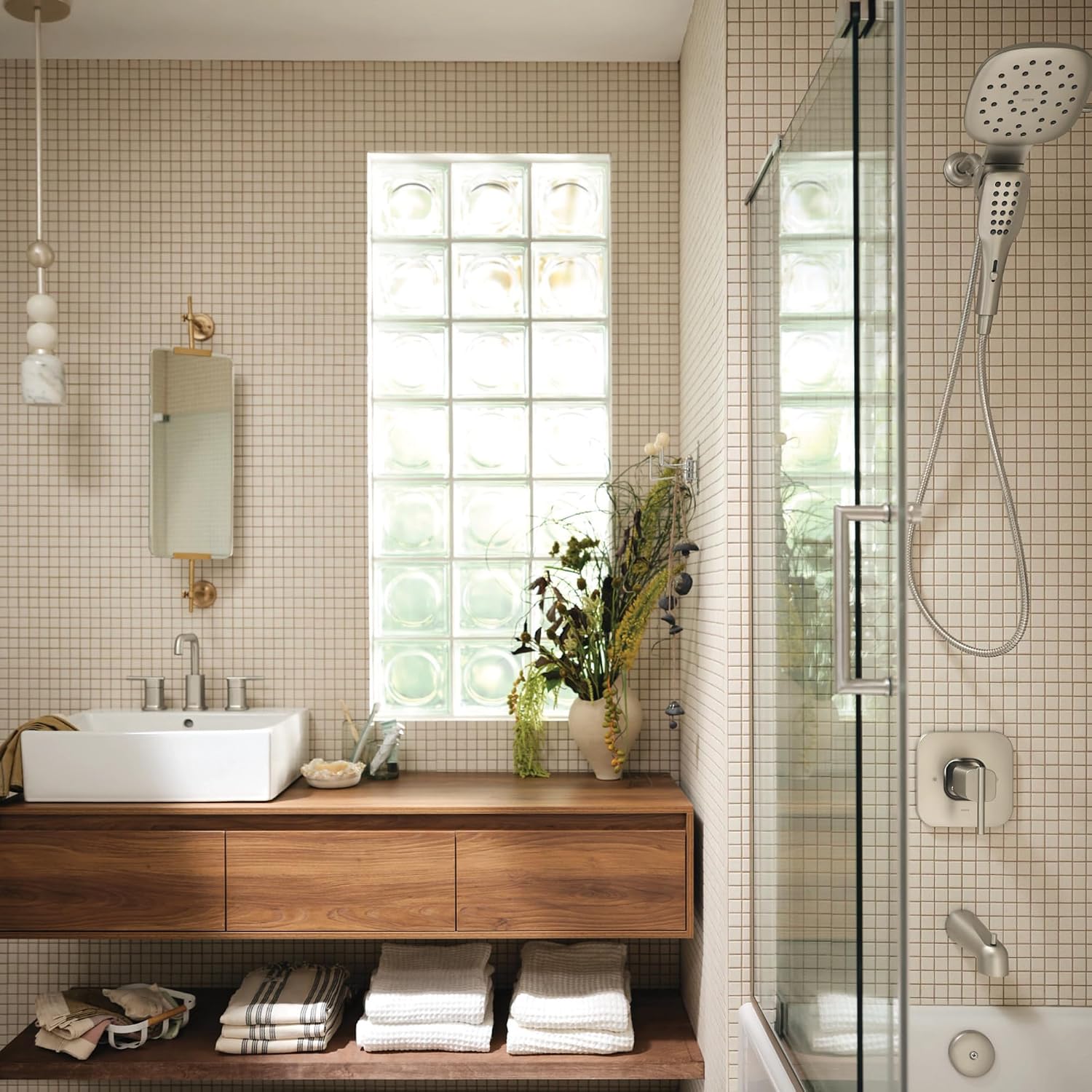Moen Inara Widespread Bathroom Faucet, Spot Resist Nickel, 84043SRN