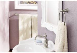 Moen YB8424NL Weymouth 24-Inch Single Towel Bar, Polished Nickel