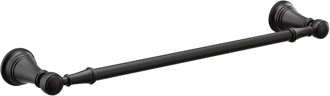Moen YB8418BL Weymouth 18-Inch Single Towel Bar, Matte Black