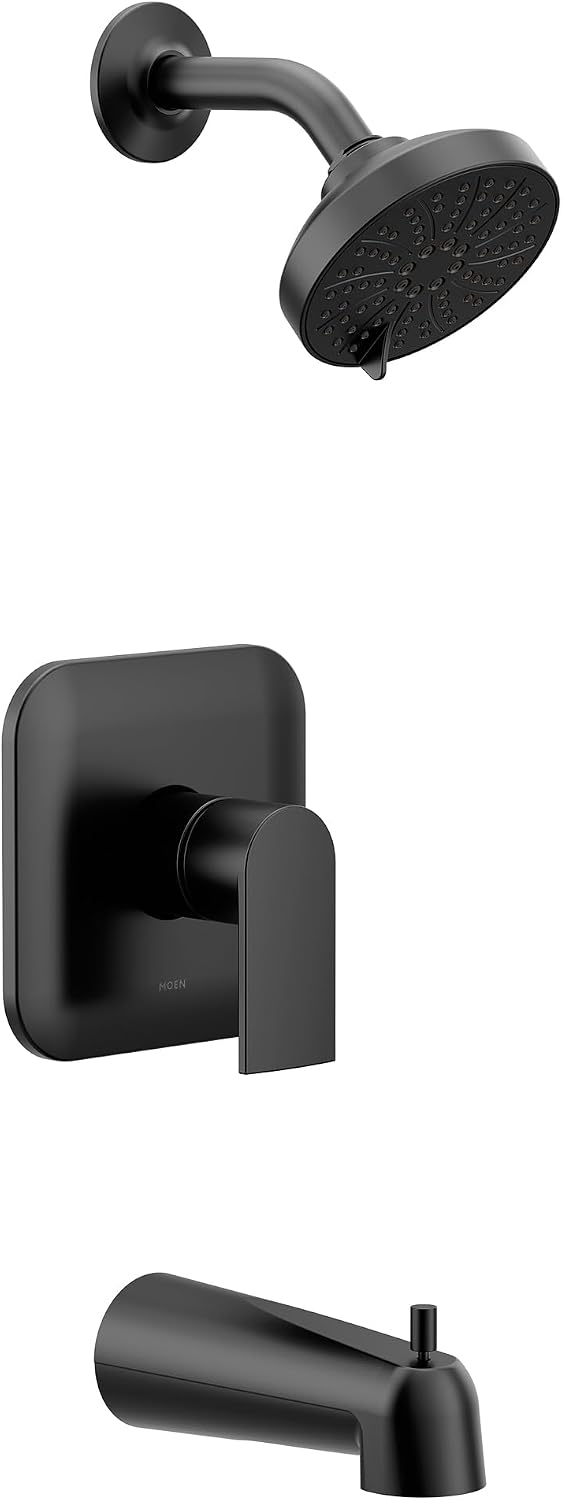 Moen UT2473EPBL Genta LX M-CORE 2-Series 1-Handle Tub and Shower Trim Kit, Valve Required, Matte Black