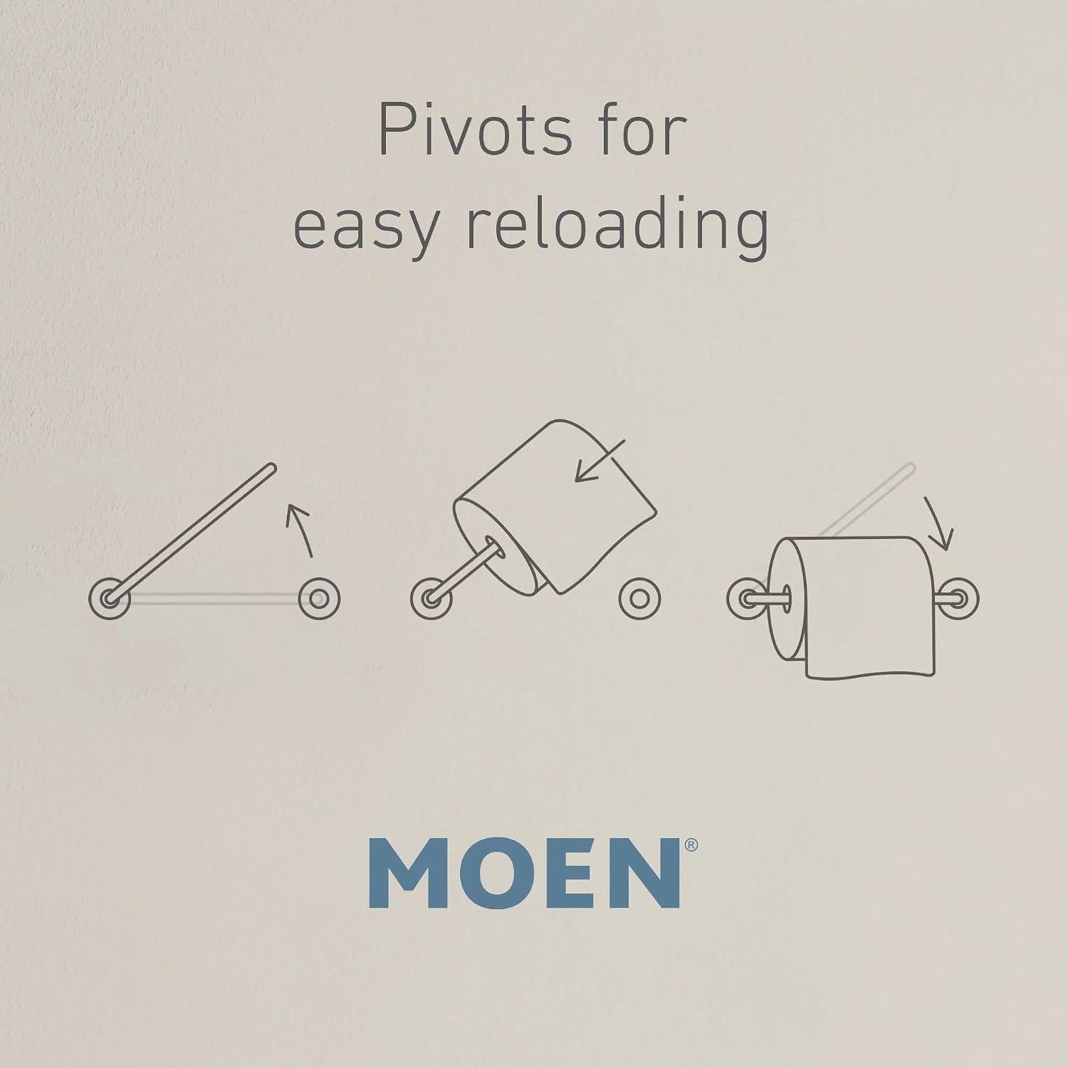 Moen Genta LX Pivoting Toilet Paper Holder, Matte Black, BH3808BL