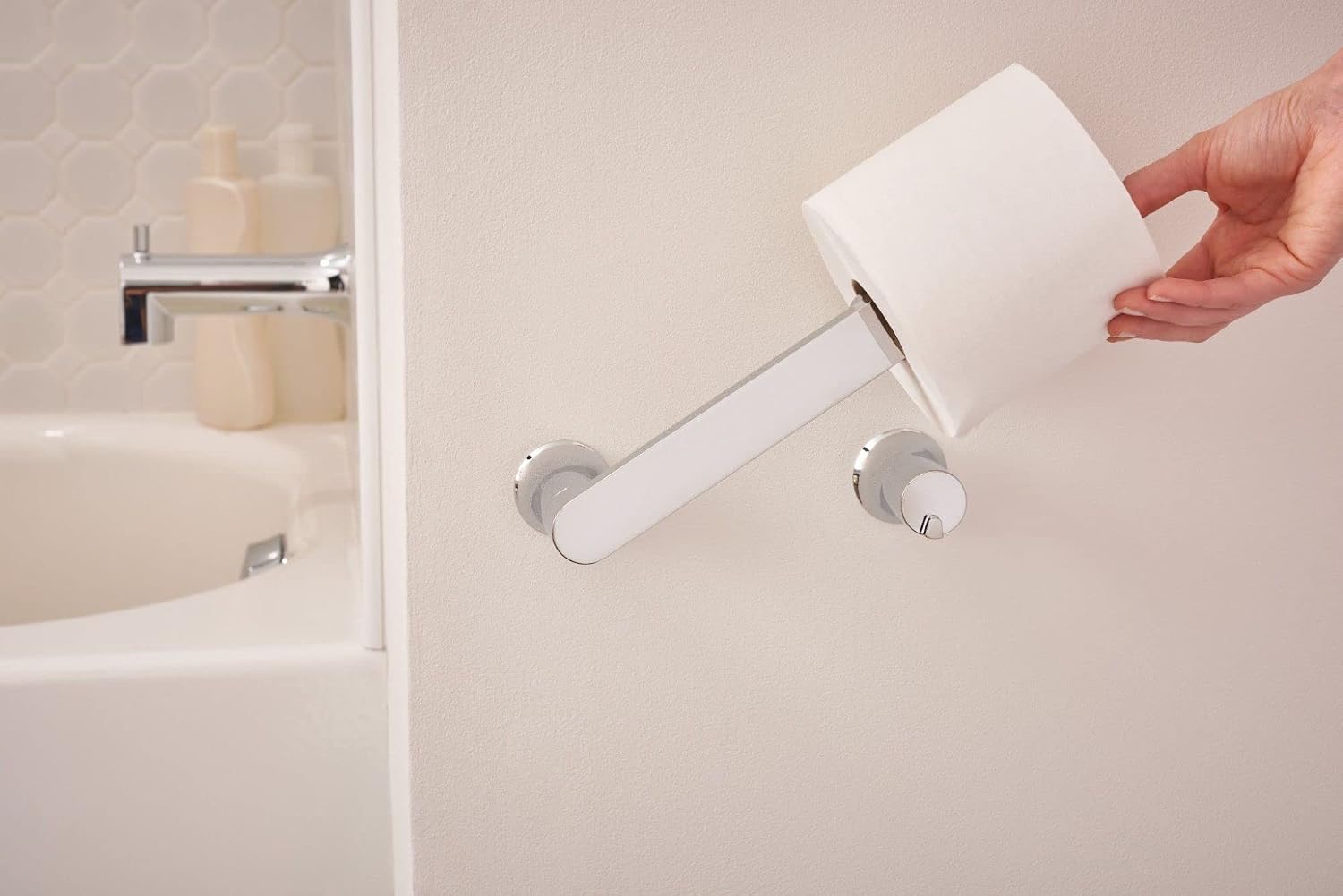 Moen BH3808CH Genta LX Chrome Pivoting Toilet Paper Holder
