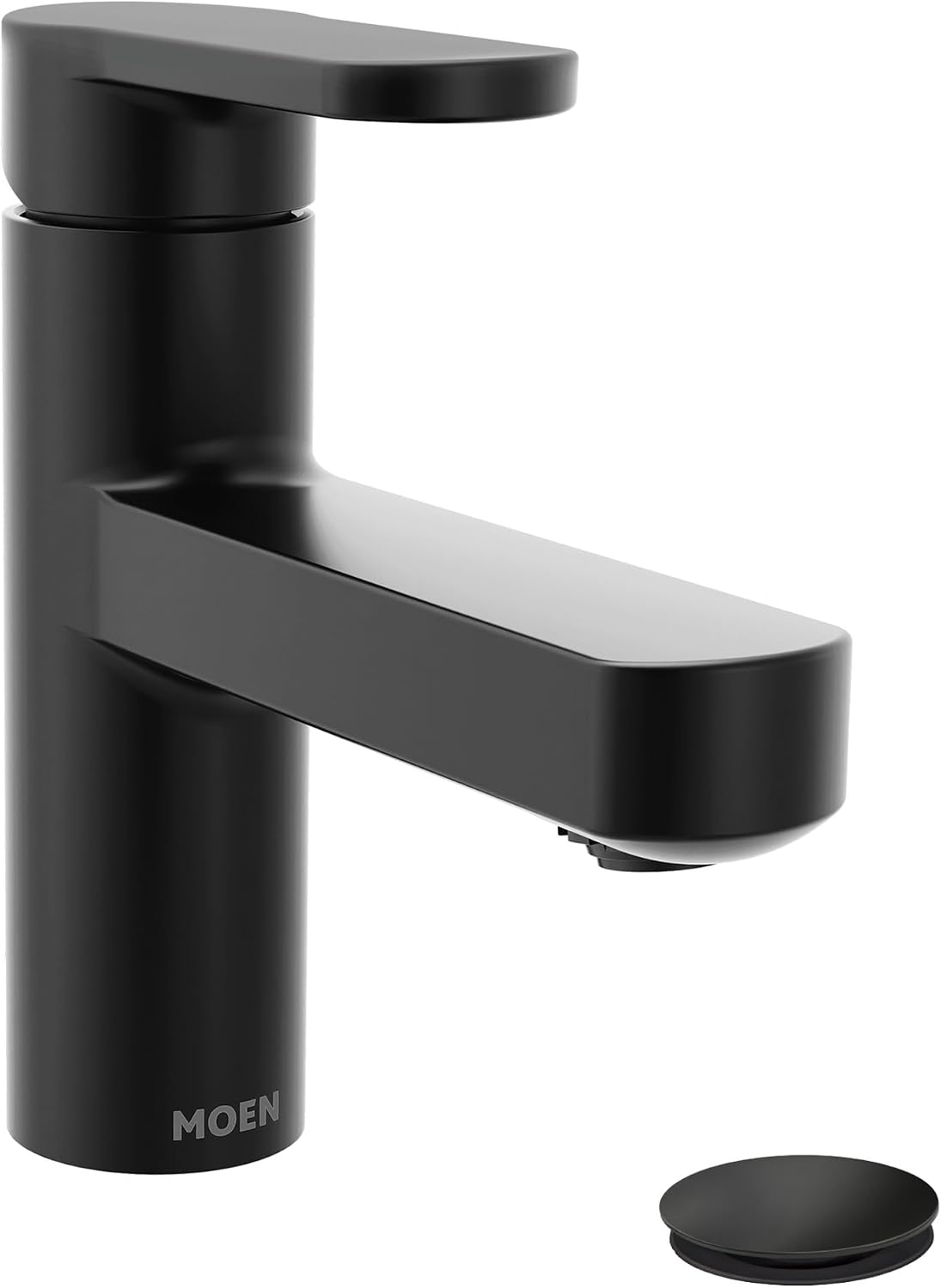 Moen Laris Single Hole Bathroom Faucet, Matte Black, 84014BL