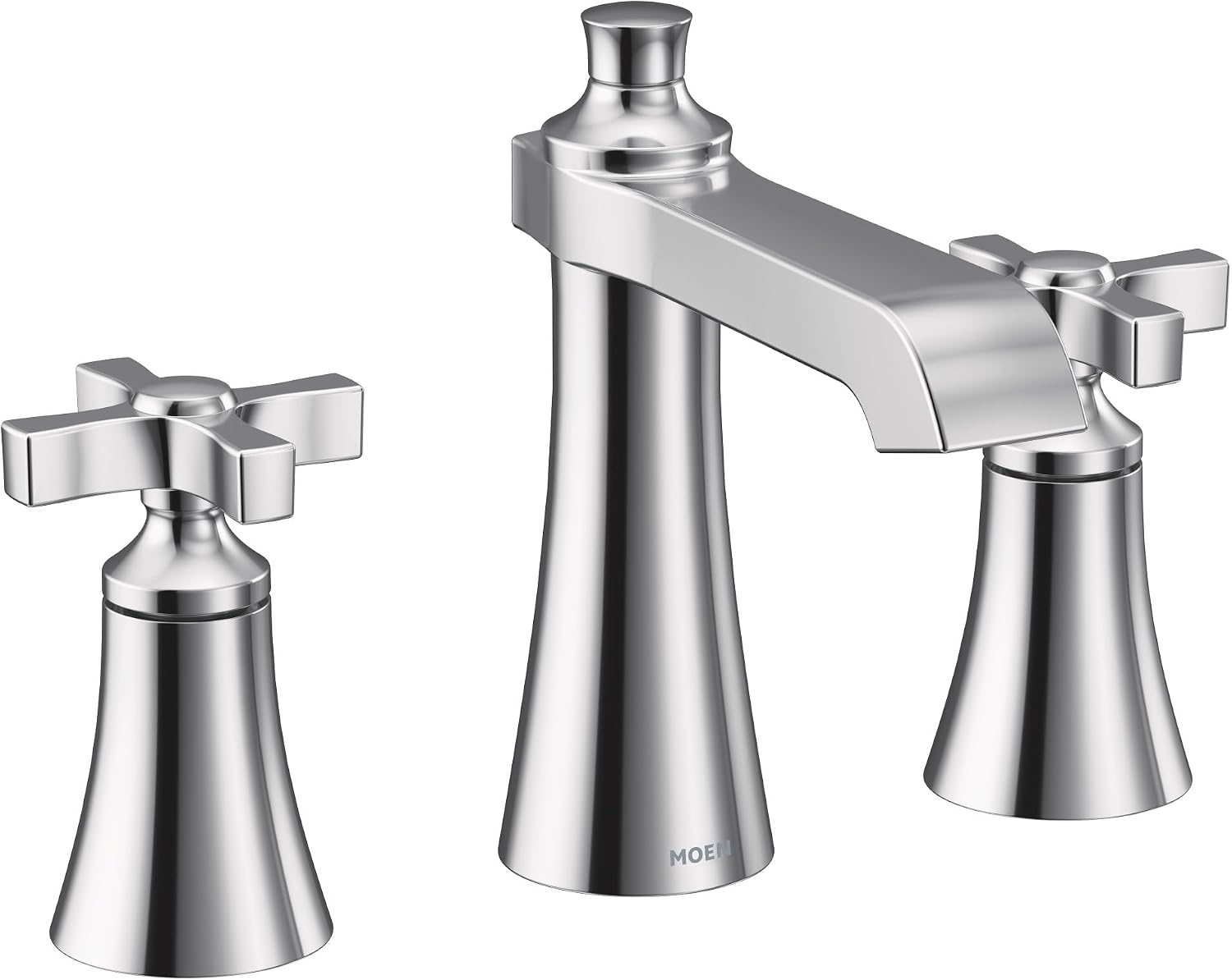 Moen TS6985 Flara Two-Handle 8 in. Widespread Cross Handle Bathroom Faucet Trim Kit, Valve Required, Chrome