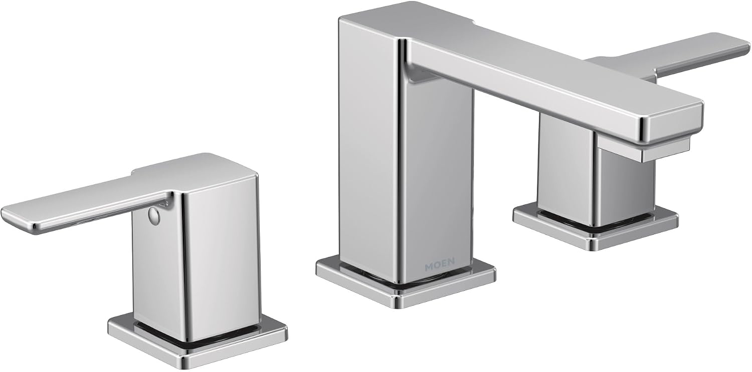 Moen TS6721 90 Degree Two-Handle Widespread Modern Bathroom Faucet, Valve Required, Chrome