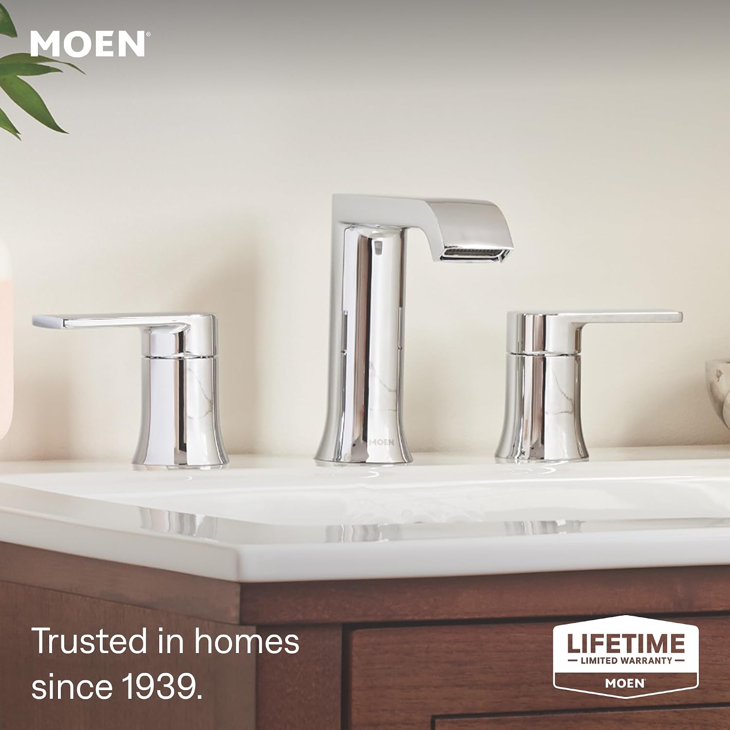 Moen Genta LX Widespread Bathroom Faucet, Chrome, TV6708