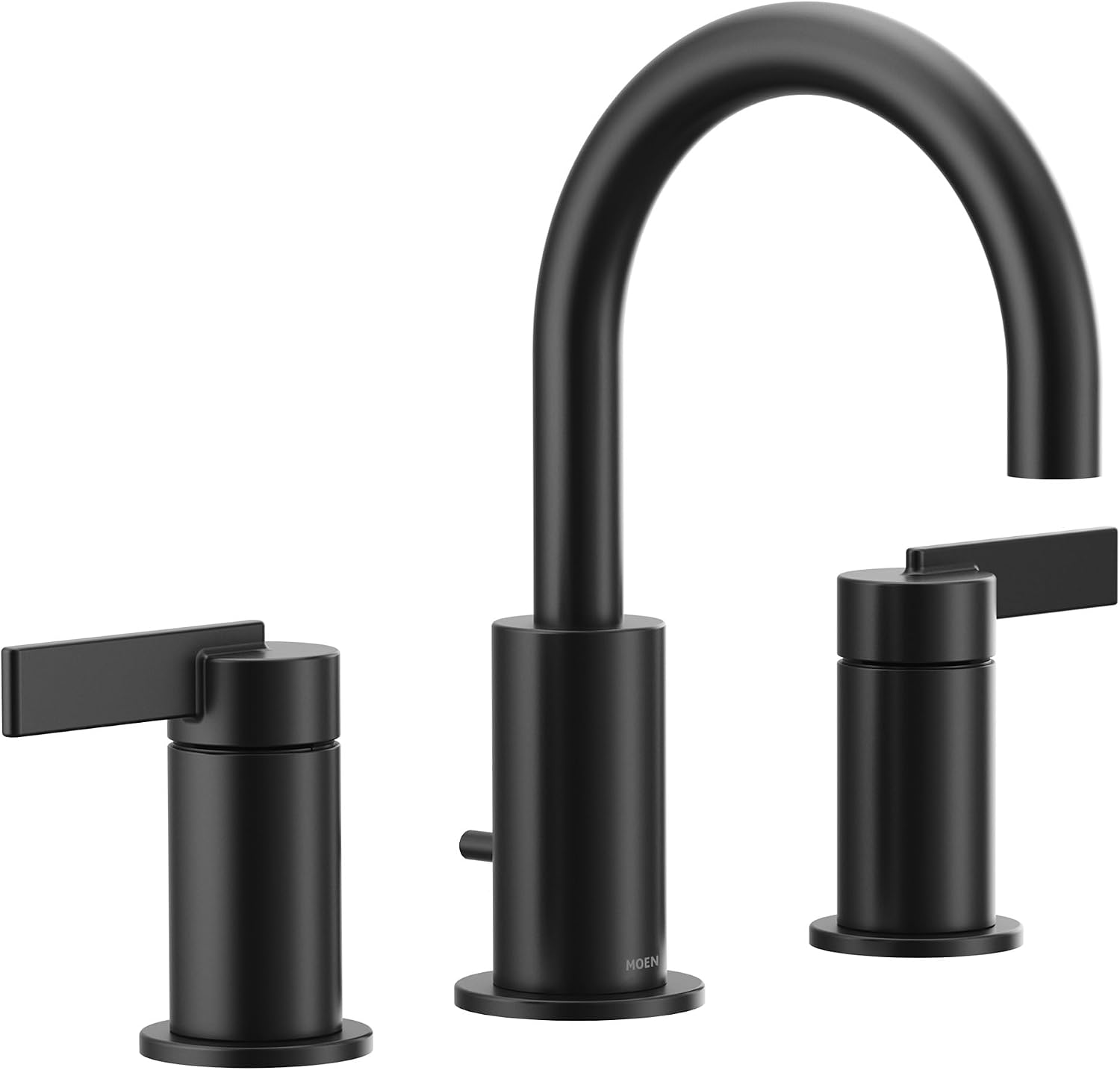 Moen CIA Matte Black Widespread 2-Handle High-Arc Adjustable Width Bathroom Faucet with Valve Included, TV6222BL