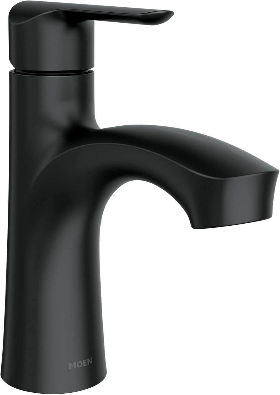 Moen Findlay Matte Black Single-Handle Bathroom Faucet, Single-Hole Setup with Deckplate, 84516BL