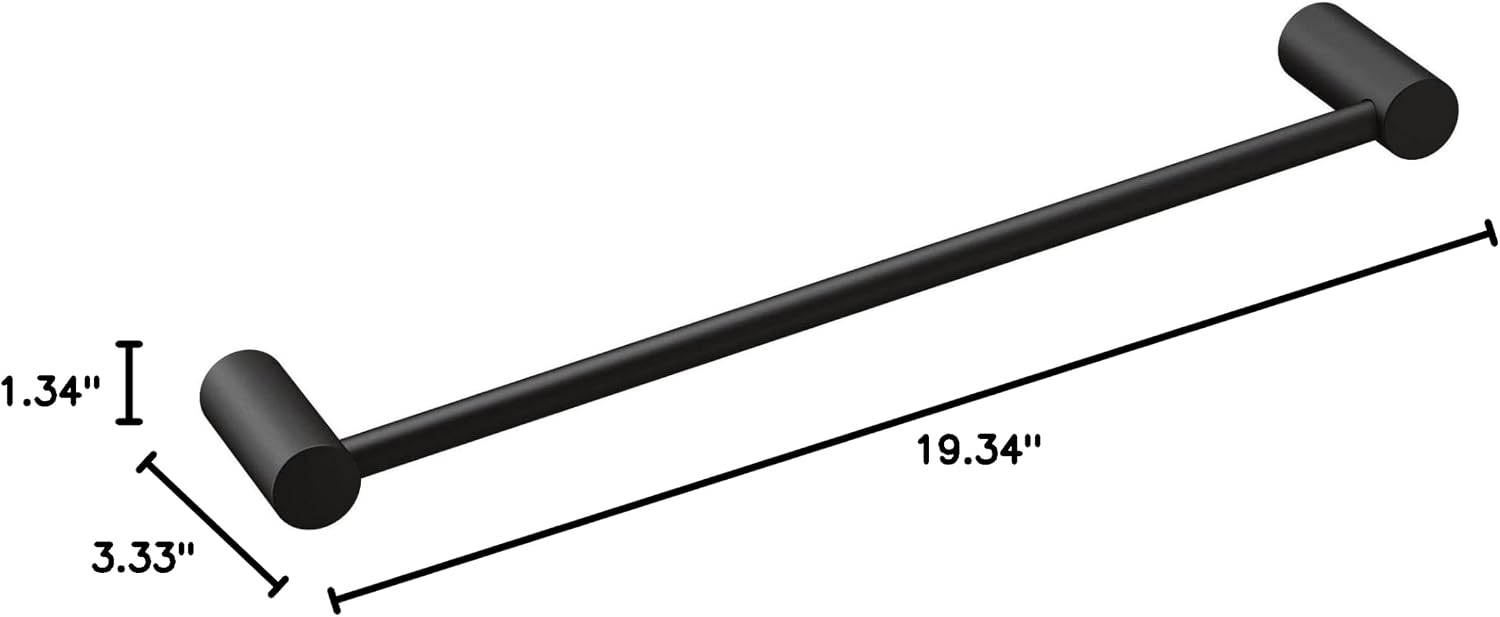 Moen Align Matte Black 18 inch Modern Single -Towel Bar, YB0418BL