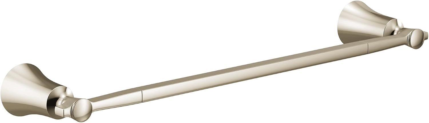 Moen YB0318NL Flara 18-Inch Single Towel Bar, Polished Nickel