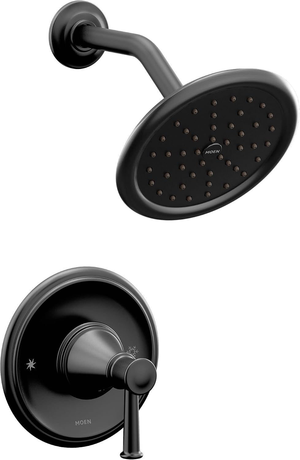 Moen Belfield Matte Black Posi-Temp Shower Trim Kit, Valve Required, T2312BL