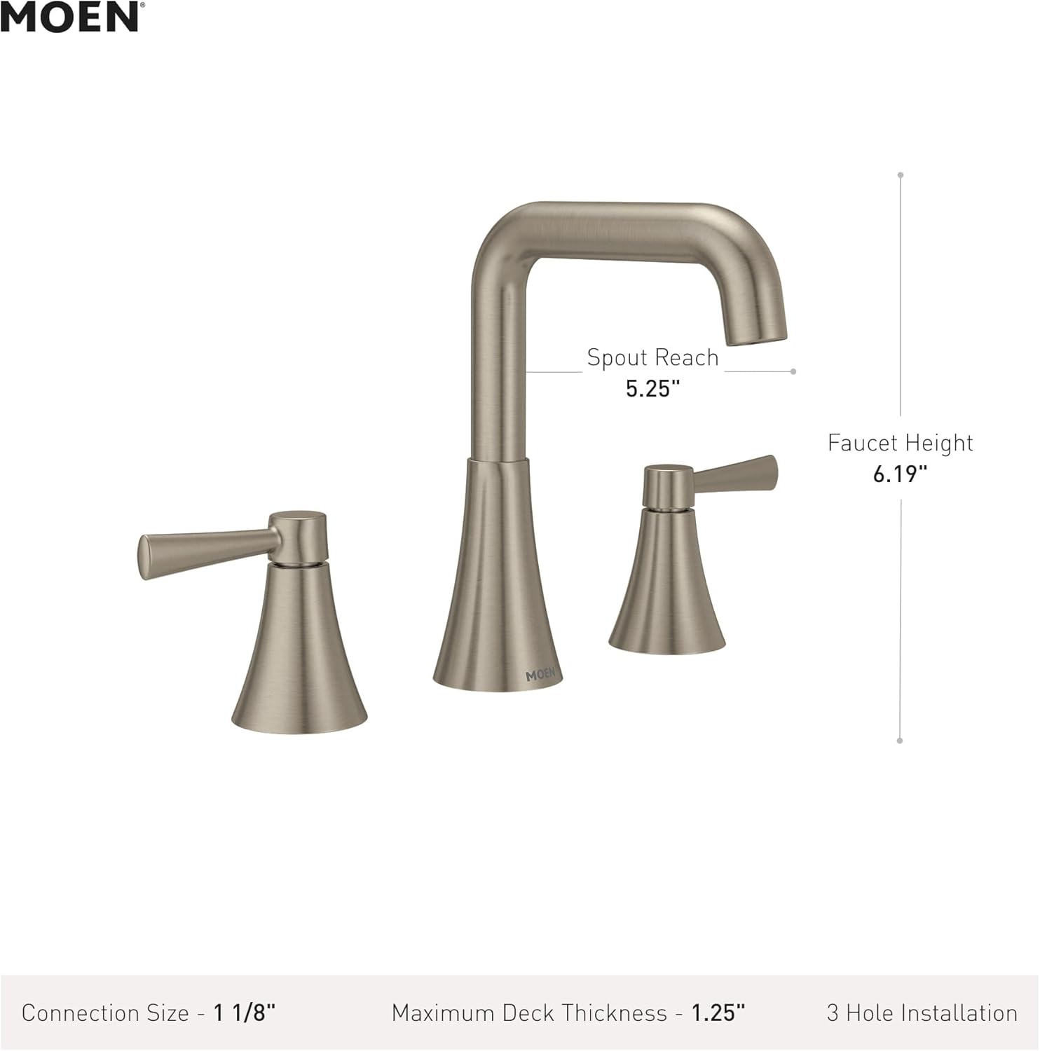 Moen 84026BL Ronan Matte Black Widespread Bathroom Faucet with Valve