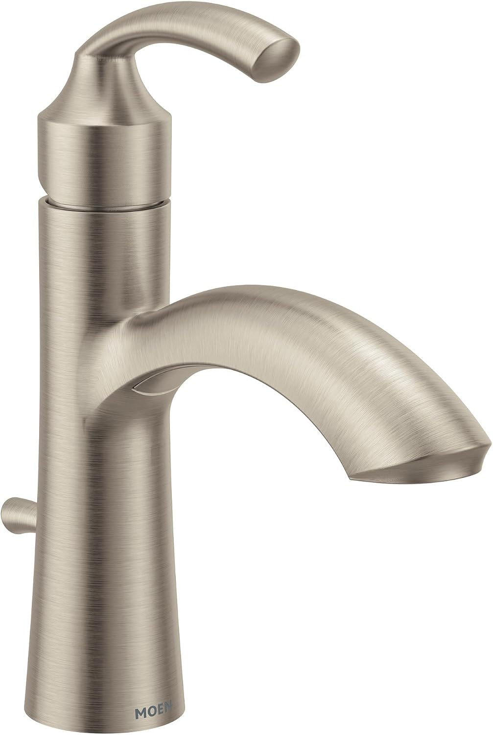 Moen 6170BN Glyde Single Handle Bathroom Sink Faucet with Optional Deckplate, Brushed Nickel