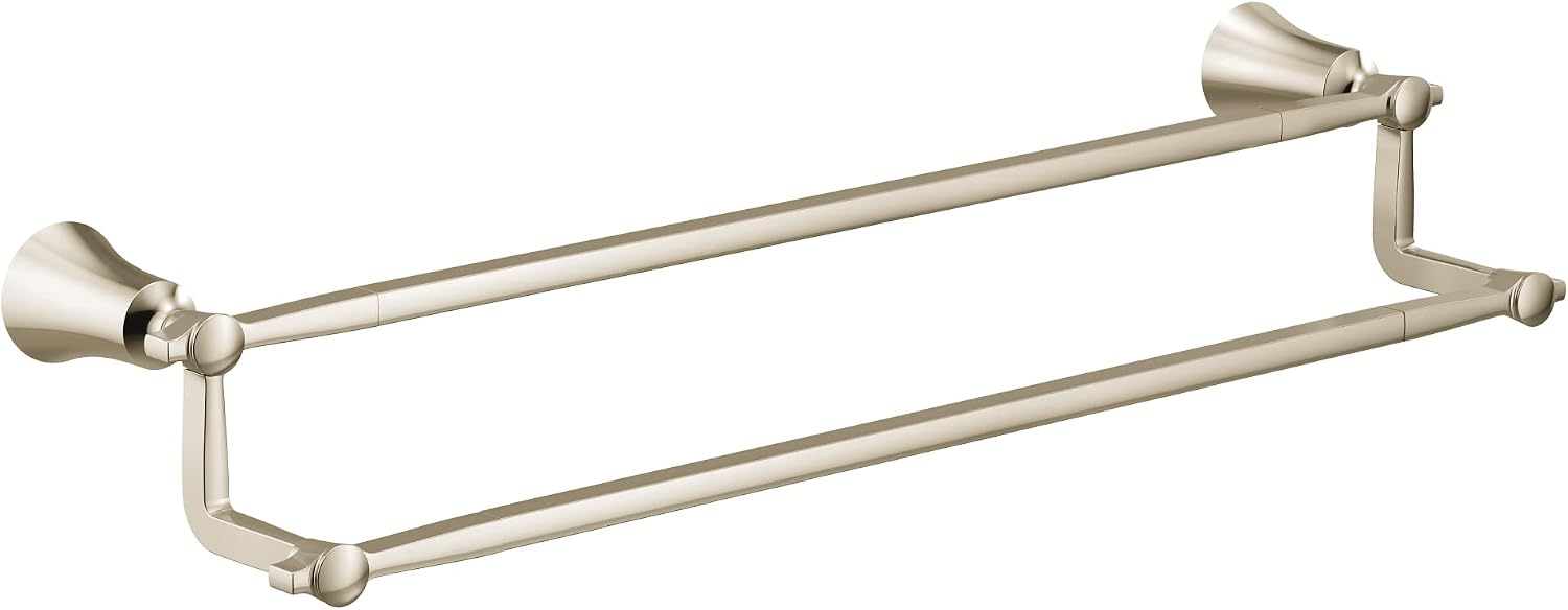 Moen YB0322NL Flara 24-Inch Double -Towel Bar, Polished Nickel