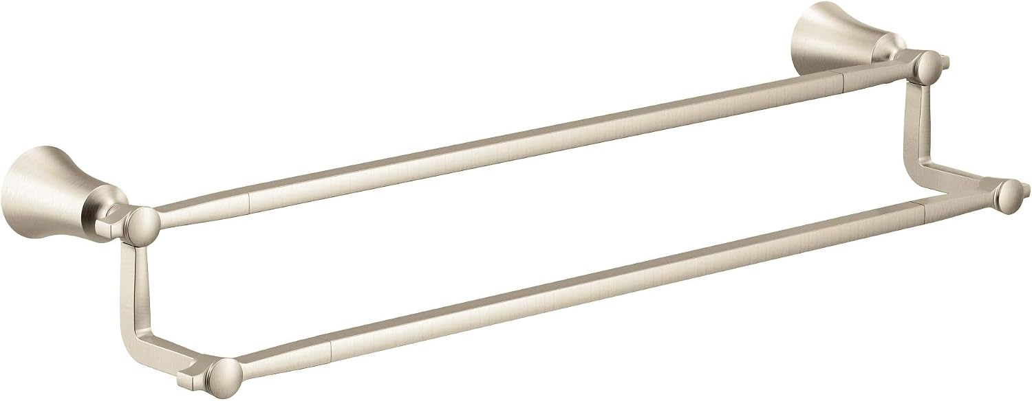 Moen YB0322BN Flara 24-Inch Double -Towel Bar, Brushed Nickel