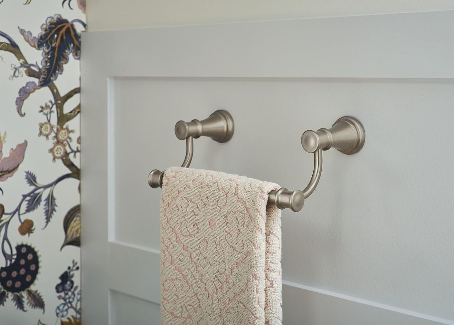 Moen Belfield Brushed Nickel 9-Inch Bathroom Hand -Towel Bar, YB6486BN