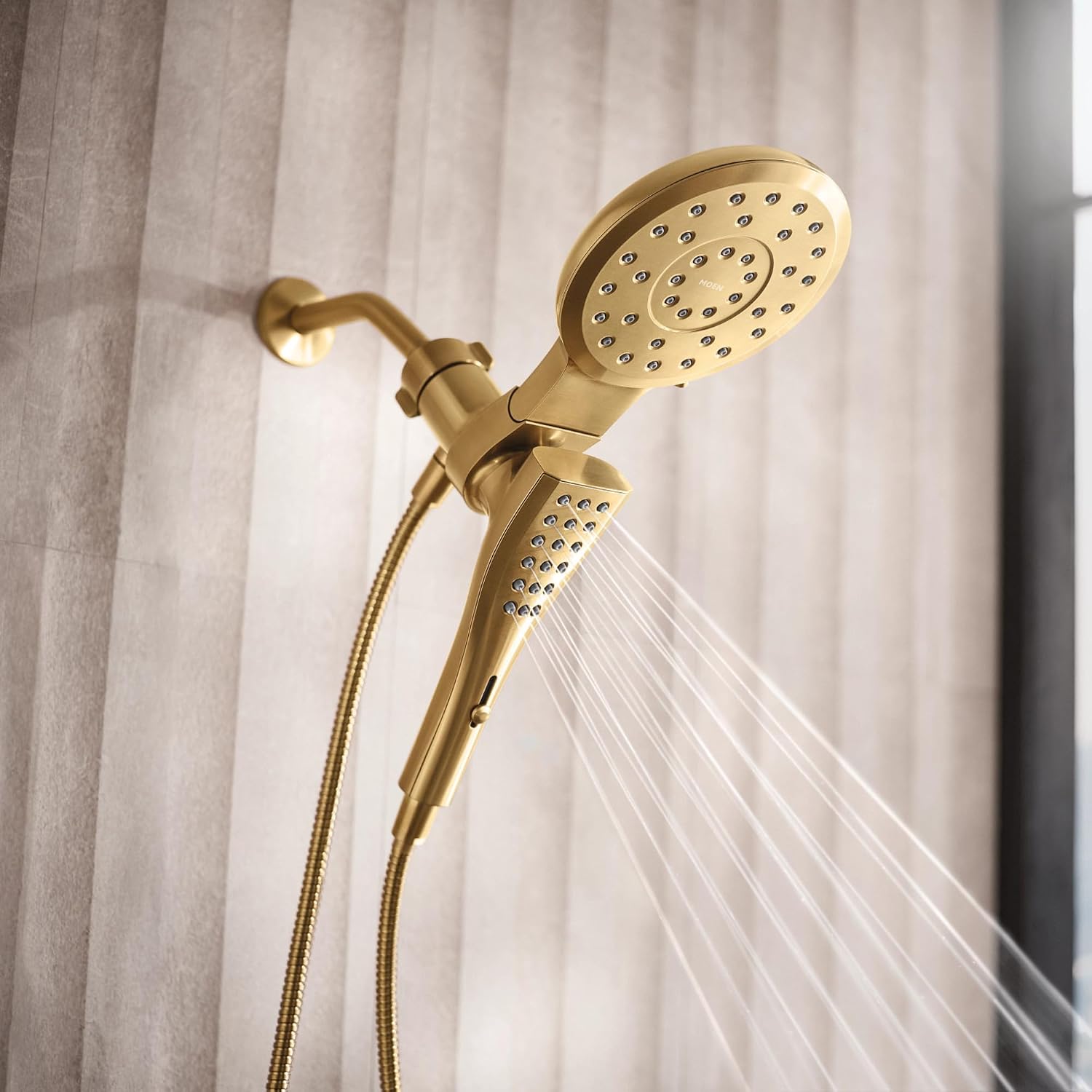 Moen Verso Magnetix Handheld & Rain Shower Head Combo, Brushed Gold