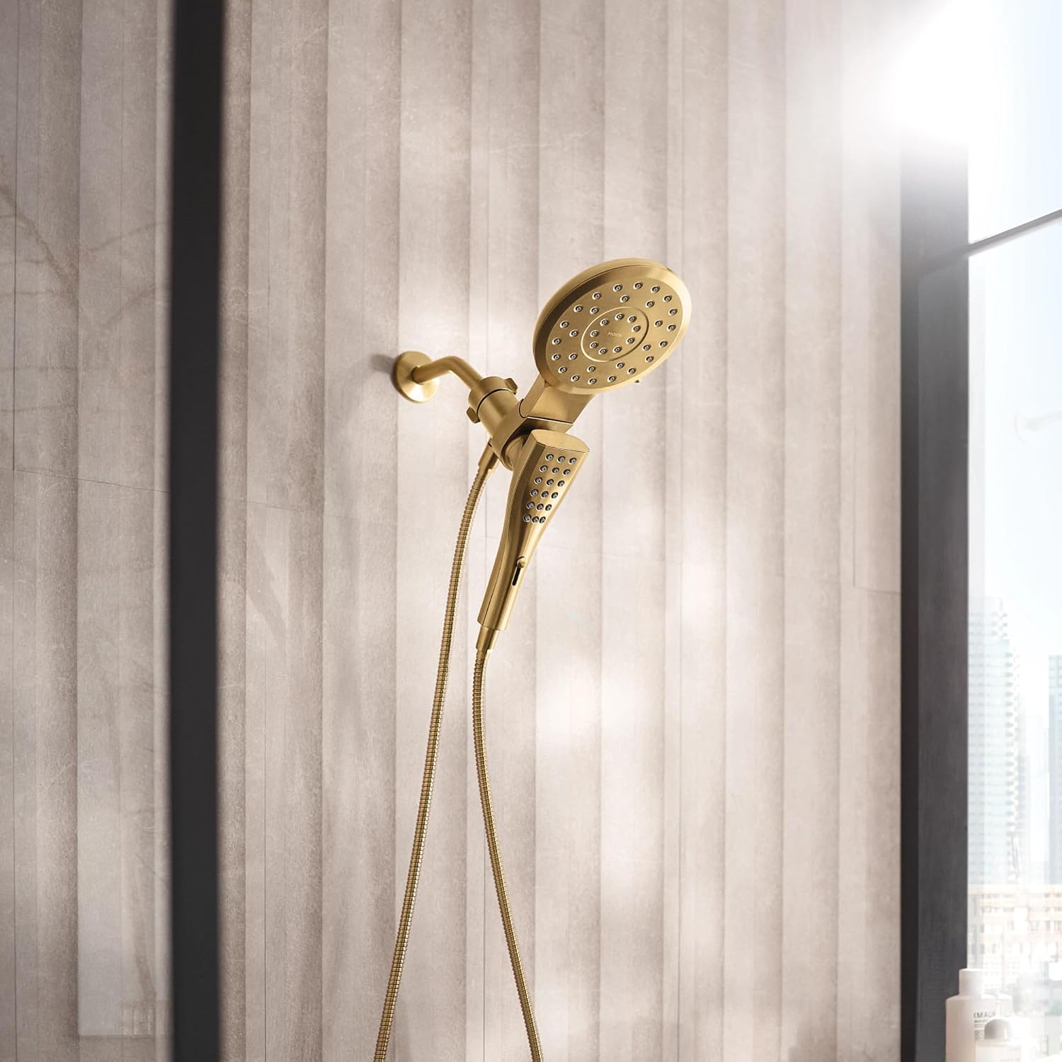 Moen Verso Magnetix Handheld & Rain Shower Head Combo, Brushed Gold