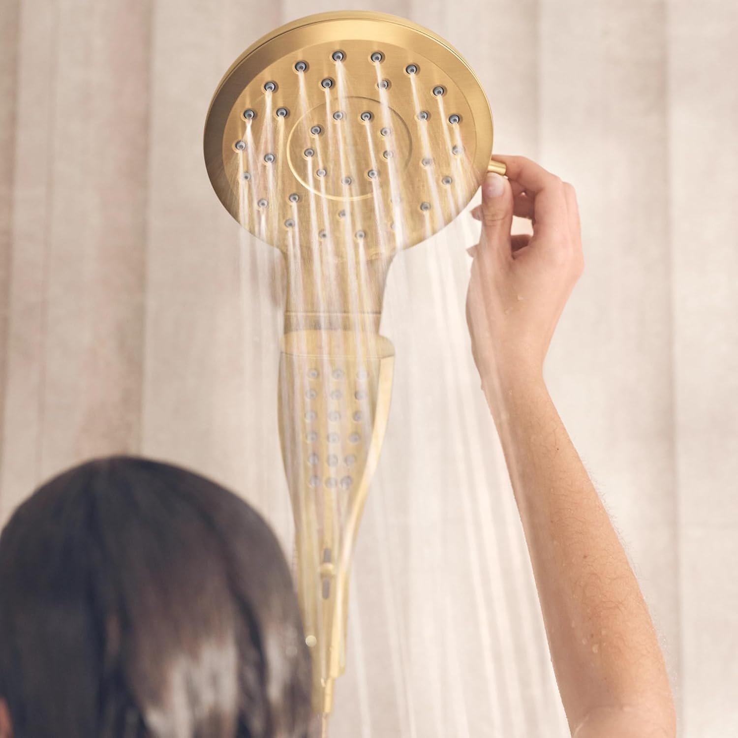 Moen Verso Magnetix Handheld & Rain Shower Head Combo, Brushed Gold