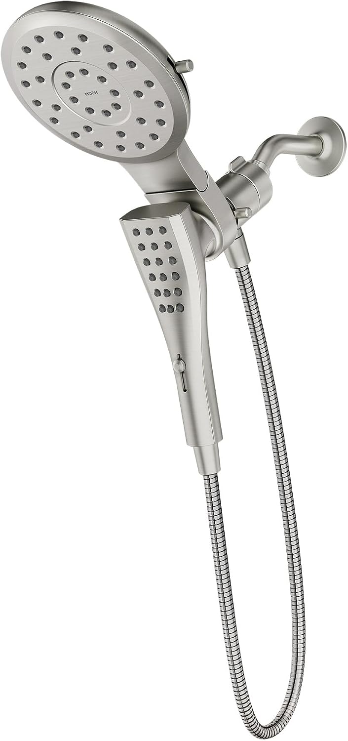 Moen 220C2EPSRN Verso Showerhead Combo, Magnetix, Brushed Nickel Spot Resist Nickel