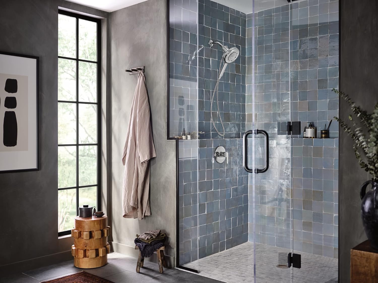 Moen N400H0CH Quattro Handheld Four Unique Shower Experiences and Magnetix Dock, Chrome
