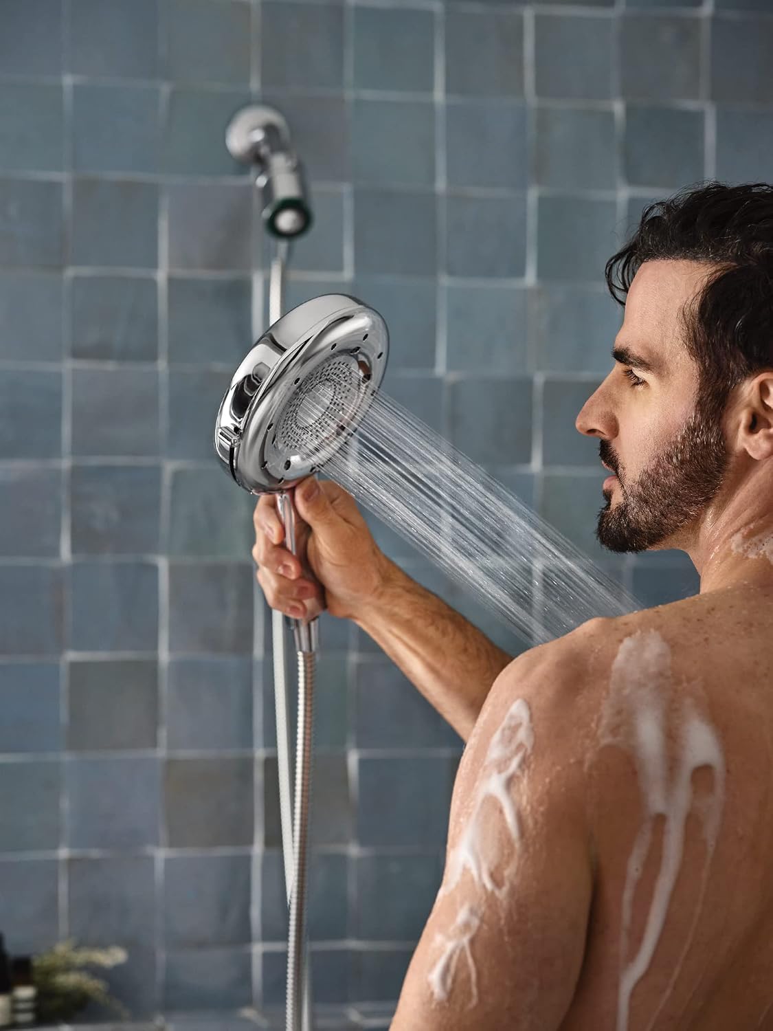 Moen N400H0CH Quattro Handheld Four Unique Shower Experiences and Magnetix Dock, Chrome