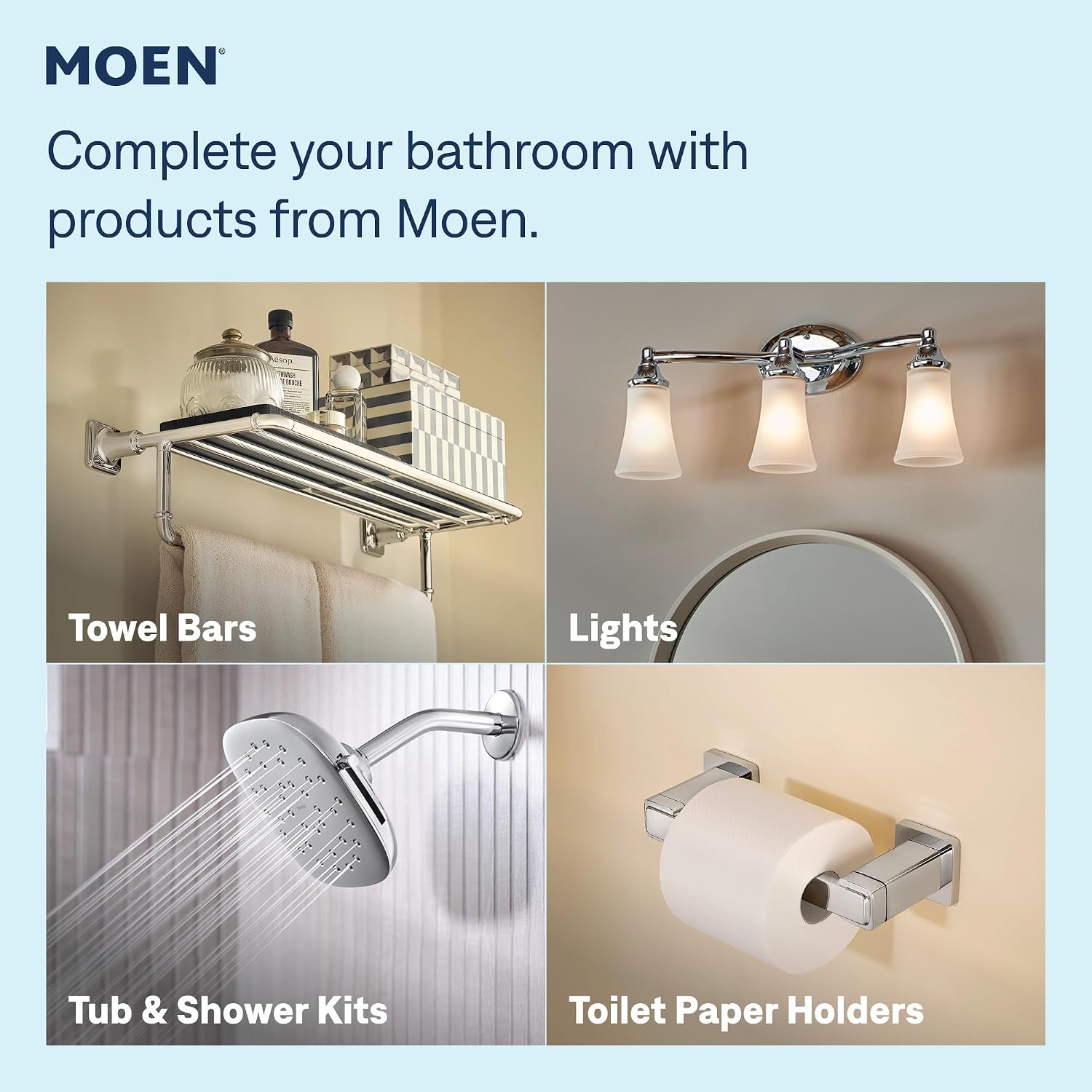 Moen Verso 8-Function Showerhead & Handshower, Chrome, 220C3EP