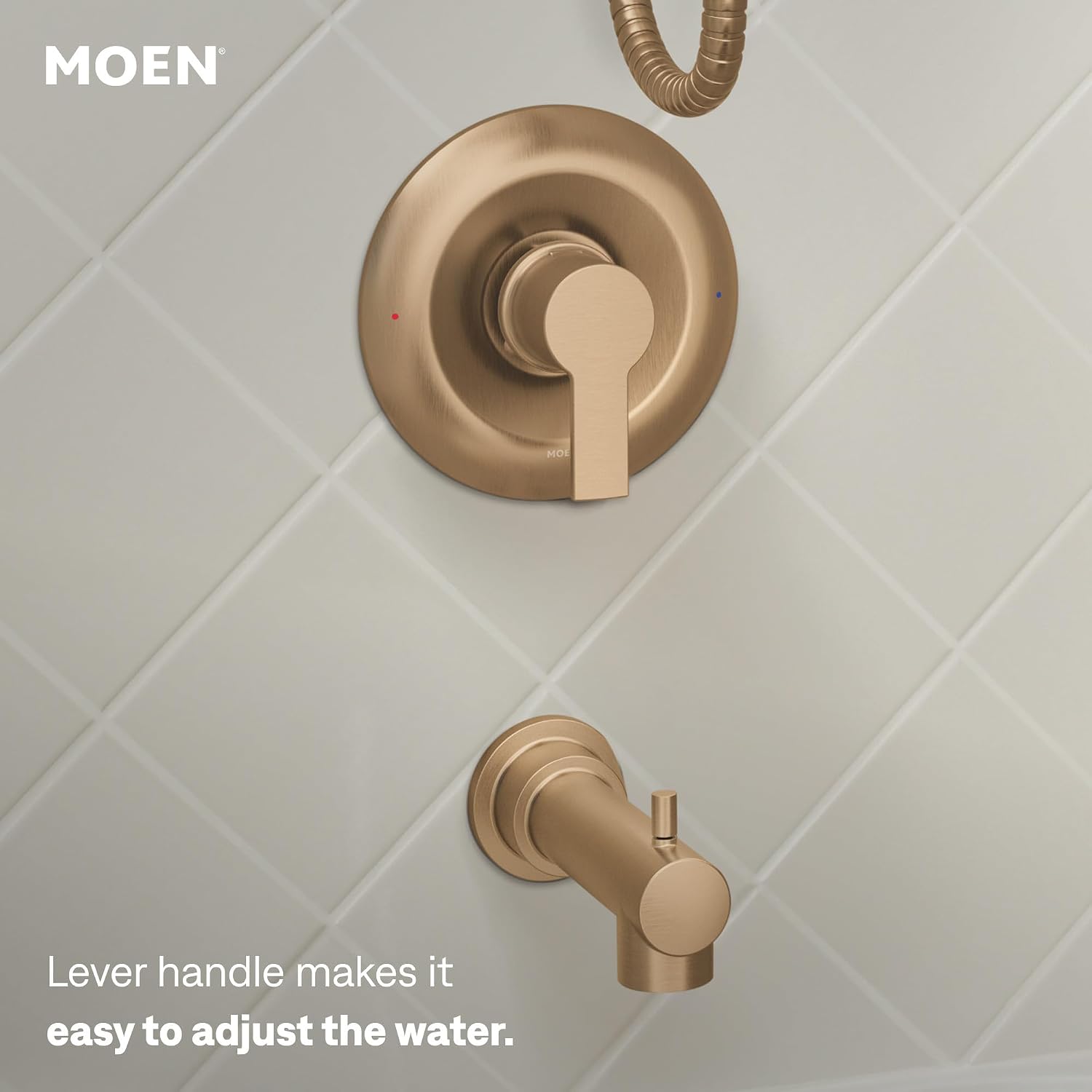 Moen Meena Tub & Shower Faucet with Handshower, Bronzed Gold, 82618BZG
