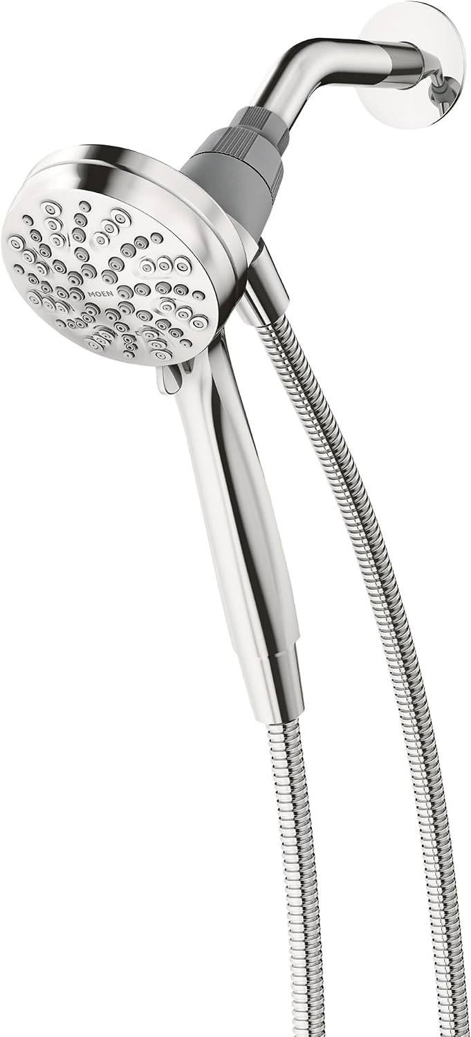 Moen Engage Magnetix Chrome 3.5-Inch Six-Function Detachable Handheld Showerhead with Magnetic Docking System, 26100