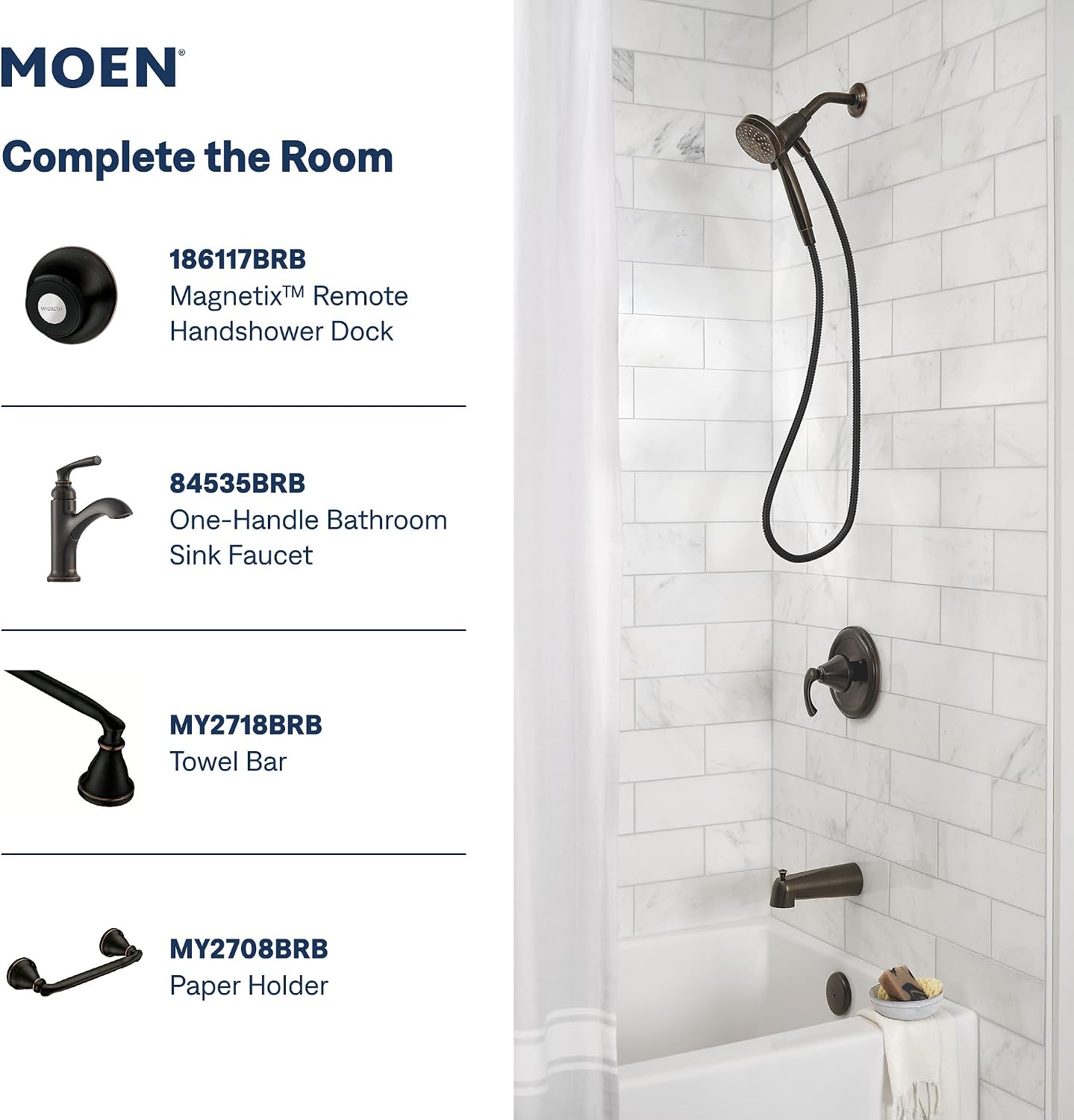 Moen Engage Magnetix Handheld Showerhead, Mediterranean Bronze, 26100BRB