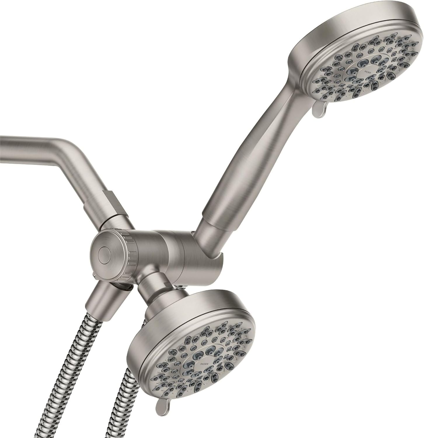 Moen Ignite Brushed Nickel Five-Function 3-3/4" Diameter 5-Function Shower Spray Head with Handheld Showerhead, 20016SRN Spot Resist Brushed Nickel
