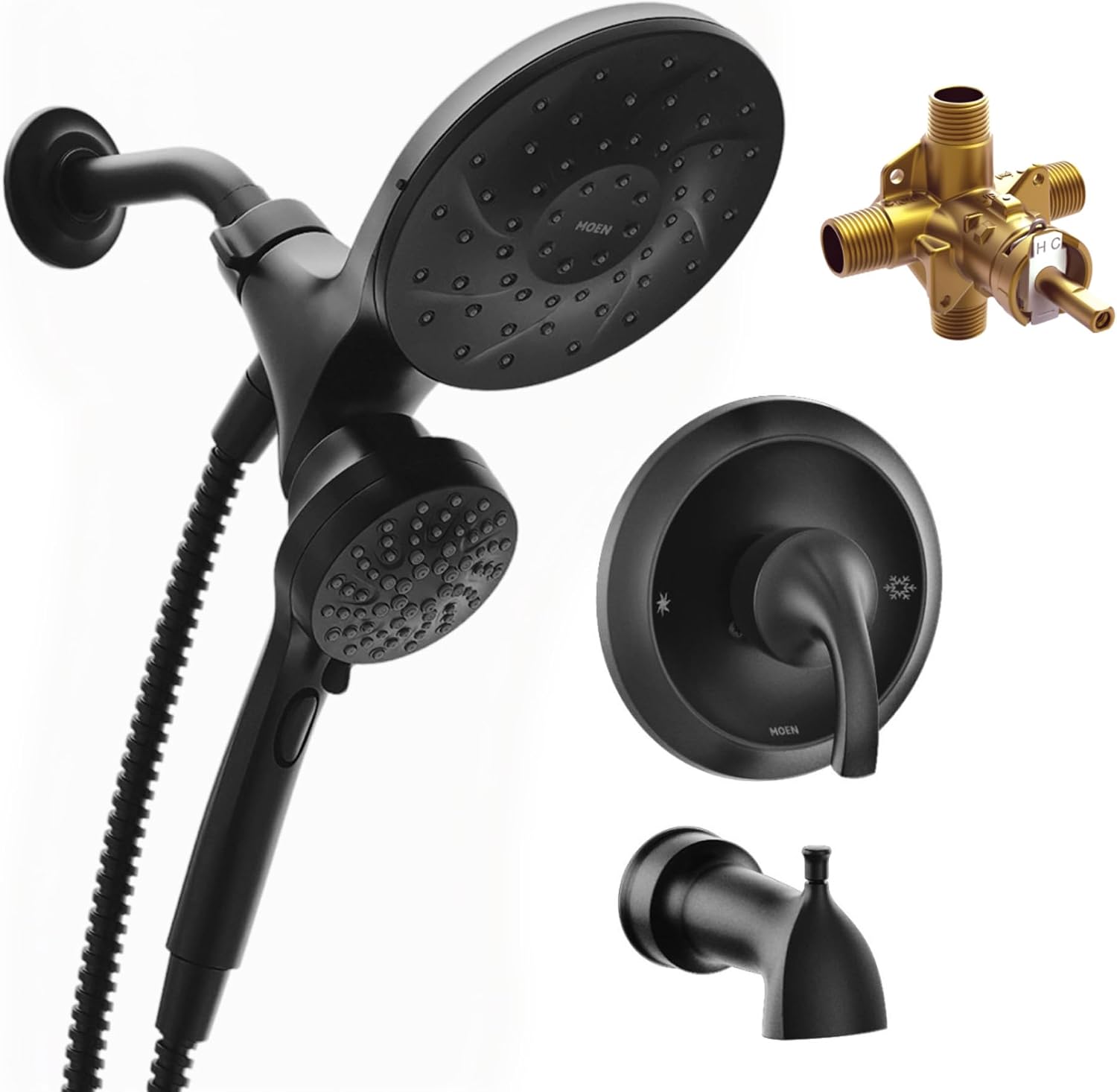 Moen Engage Magnetix Tub & Shower Trim Kit, Matte Black, 82304BL