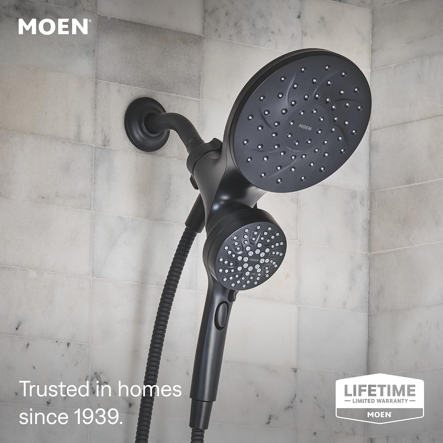 Moen Engage Magnetix Tub & Shower Trim Kit, Matte Black, 82304BL