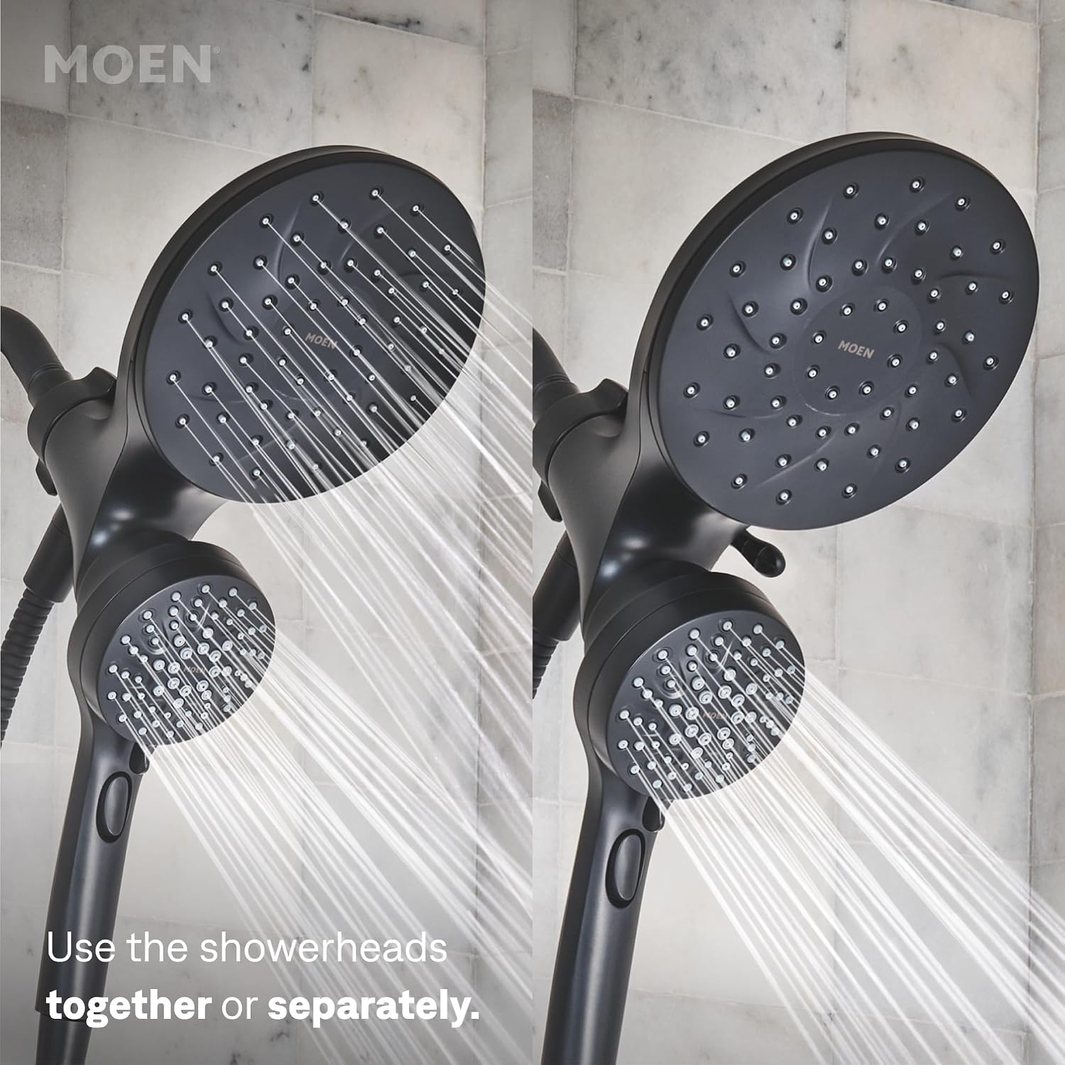 Moen Engage 2-in-1 Showerhead & Handshower, Matte Black, 26009BL