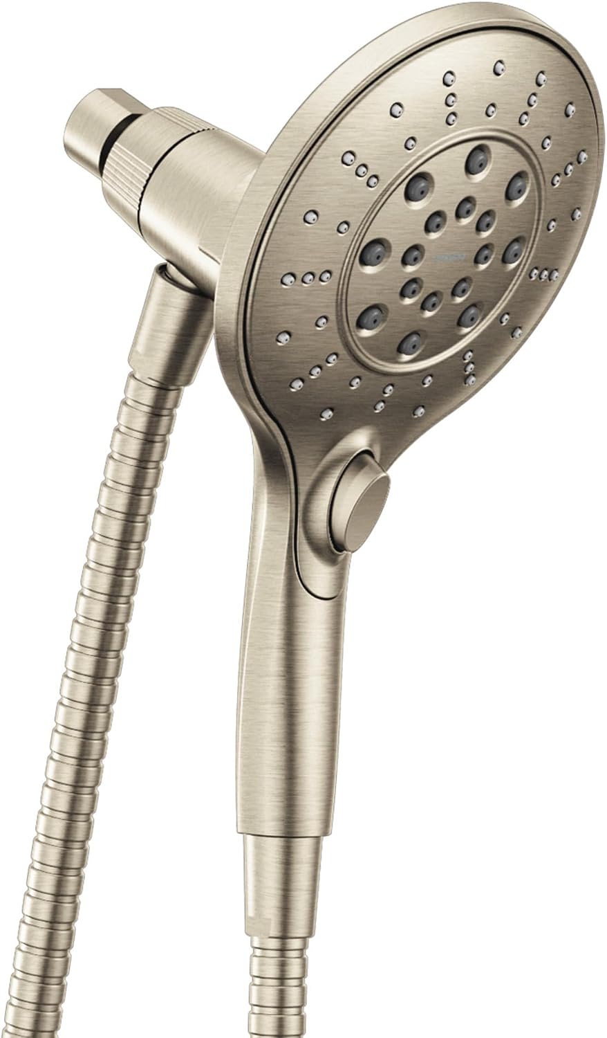 Moen Engage Brushed Nickel Magnetix Six-Function 5.5-Inch Handheld Showerhead with Magnetic Docking System, 3662EPBN