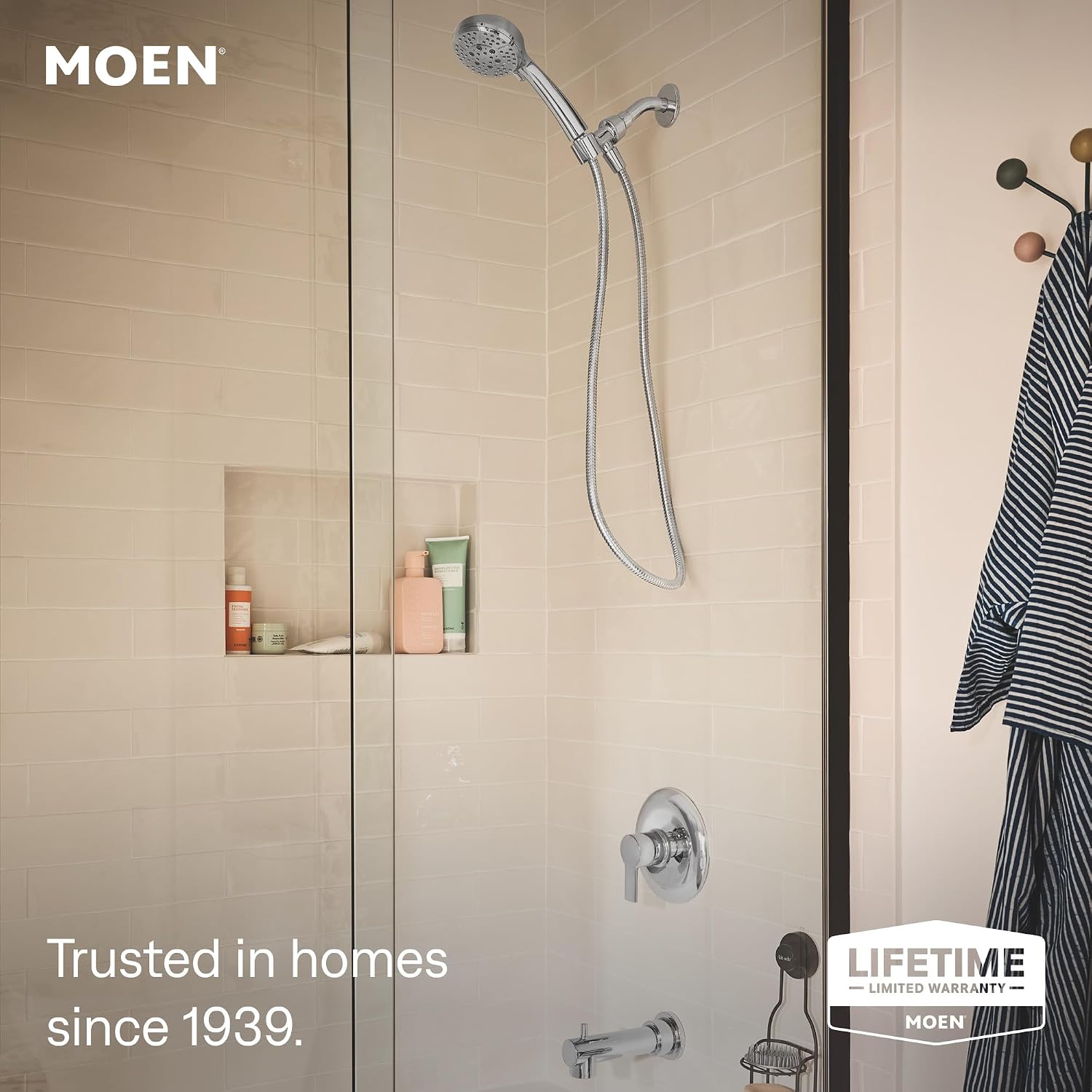 Moen 82618 Meena Tub & Shower Faucet w/Handshower, Chrome