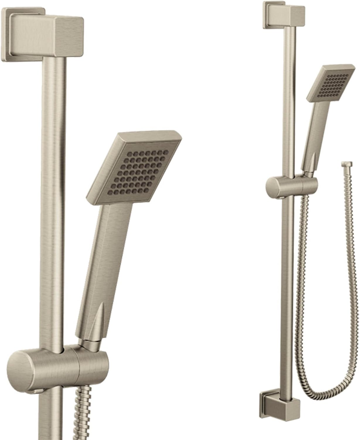 Moen 90 Degree Brushed Nickel Modern Eco-Performance Handshower Handheld Shower with 30-Inch Slide Bar and 69-Inch Metal Hose, S3879EPBN