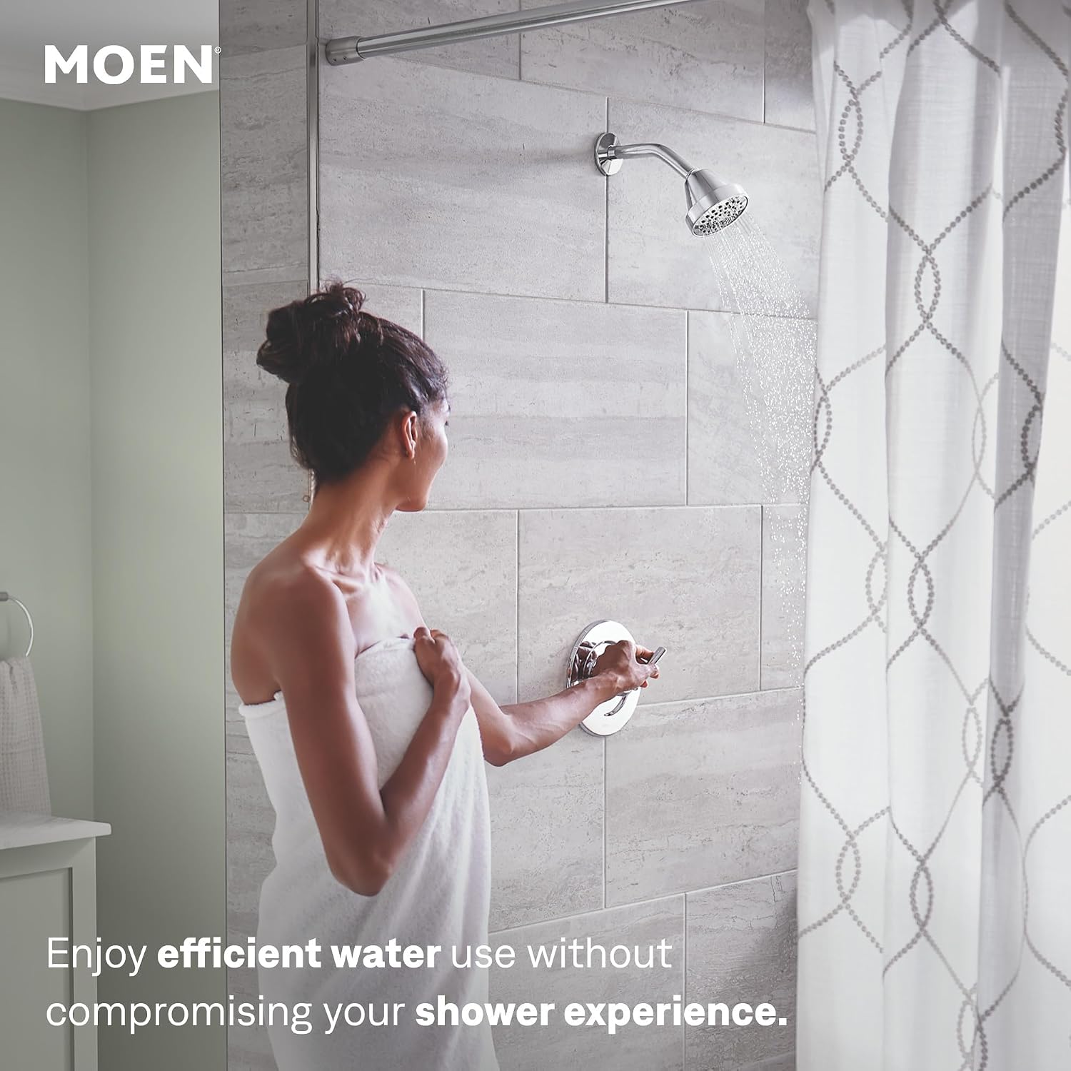 Moen Eco-Performance Handheld Showerhead with Slide Bar, Chrome, 3668EP