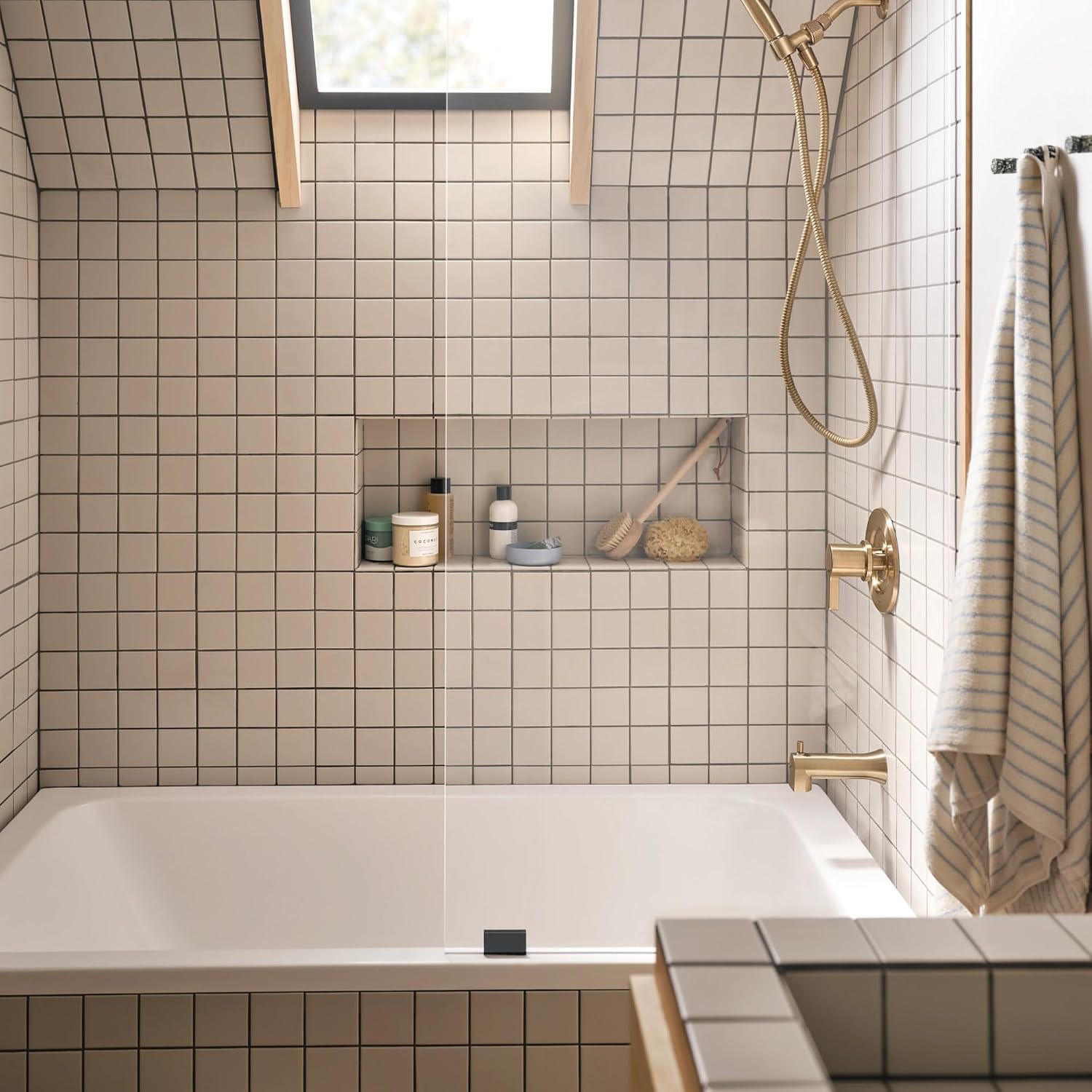 Moen 82775BZG Beric Single-Handle Tub and Shower Faucet, Bronzed Gold