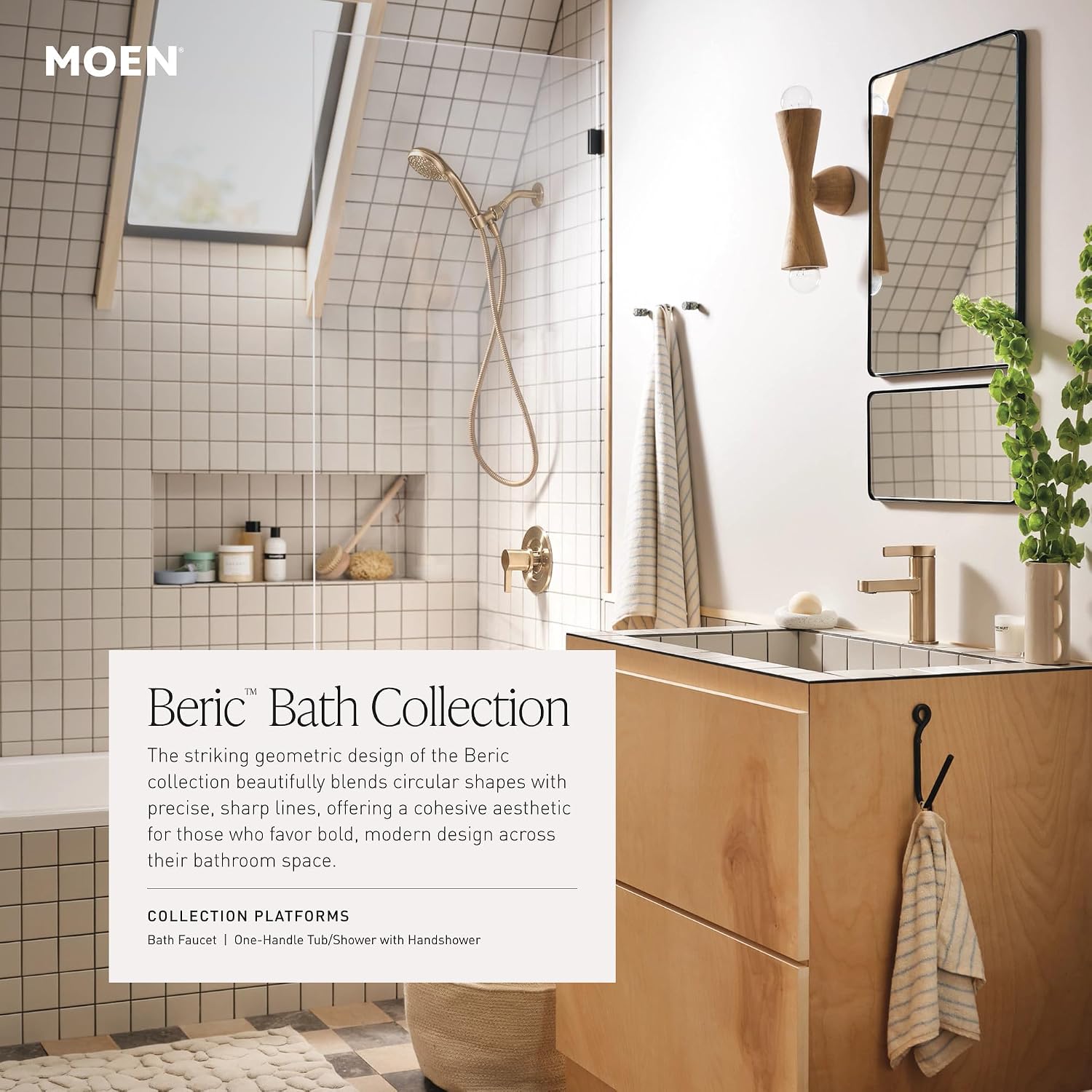 Moen 82775BZG Beric Single-Handle Tub and Shower Faucet, Bronzed Gold