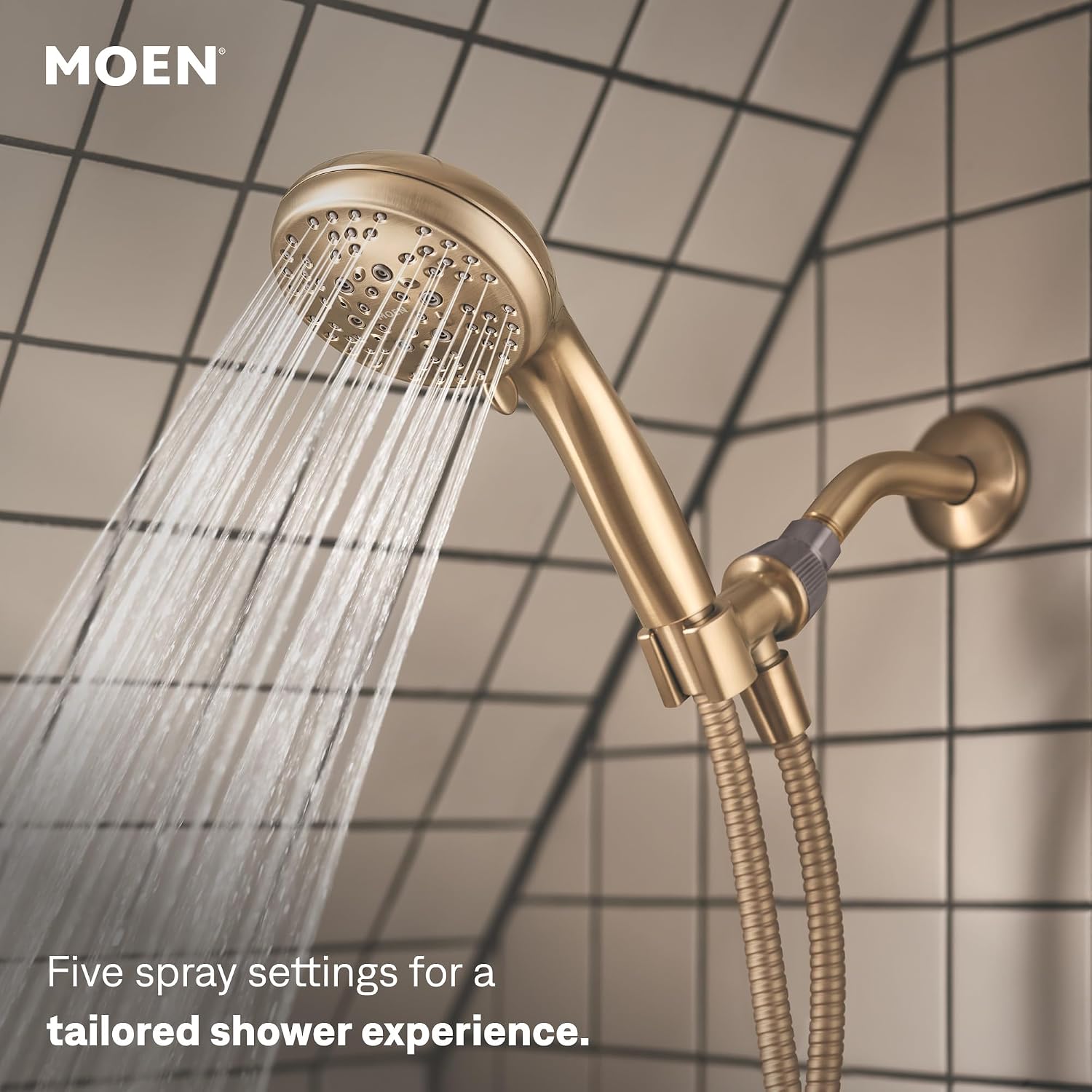 Moen 82775BZG Beric Single-Handle Tub and Shower Faucet, Bronzed Gold