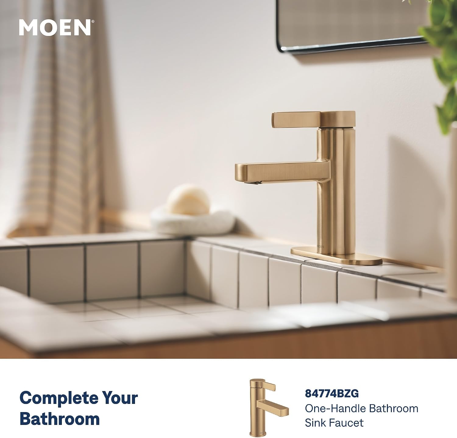 Moen 82775BZG Beric Single-Handle Tub and Shower Faucet, Bronzed Gold