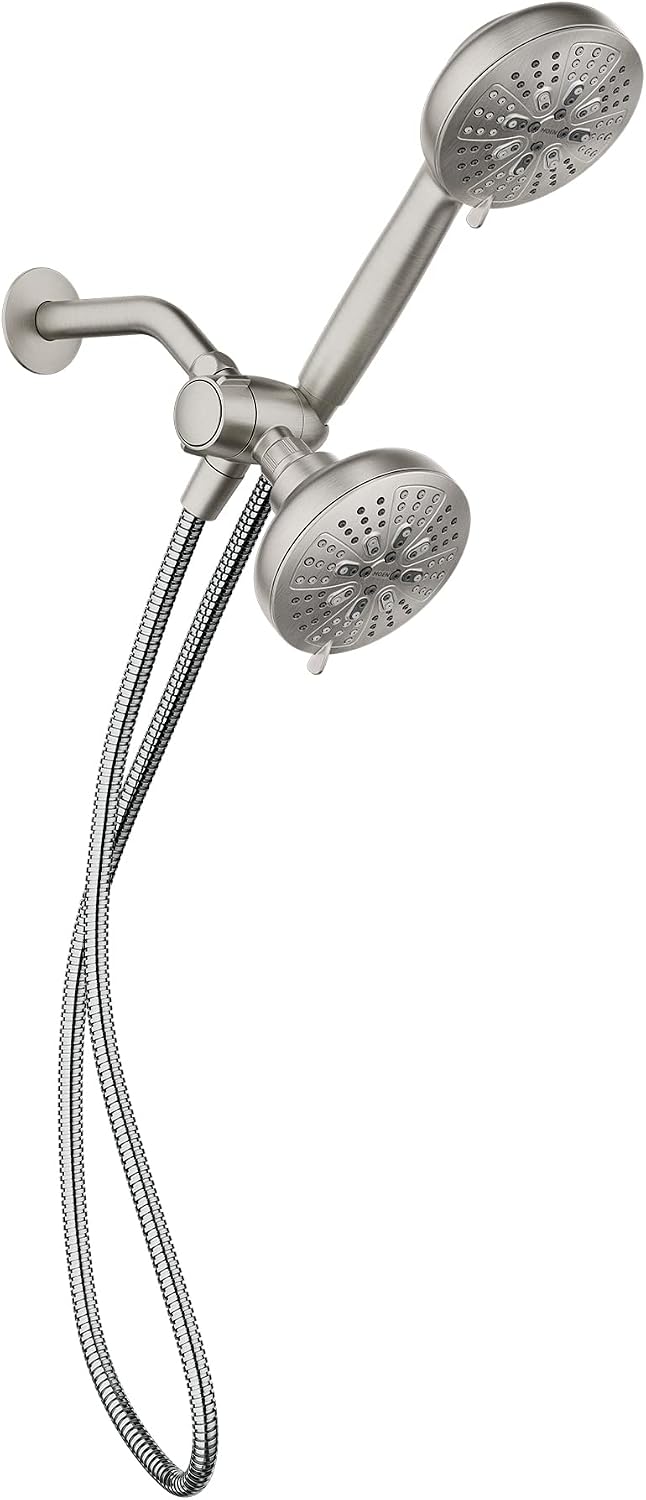 Moen Hydro Energetix High Pressure Dual Shower Head with Handheld Spray Combo, Spot Resist Brushed Nickel Finish, 200C0SRN