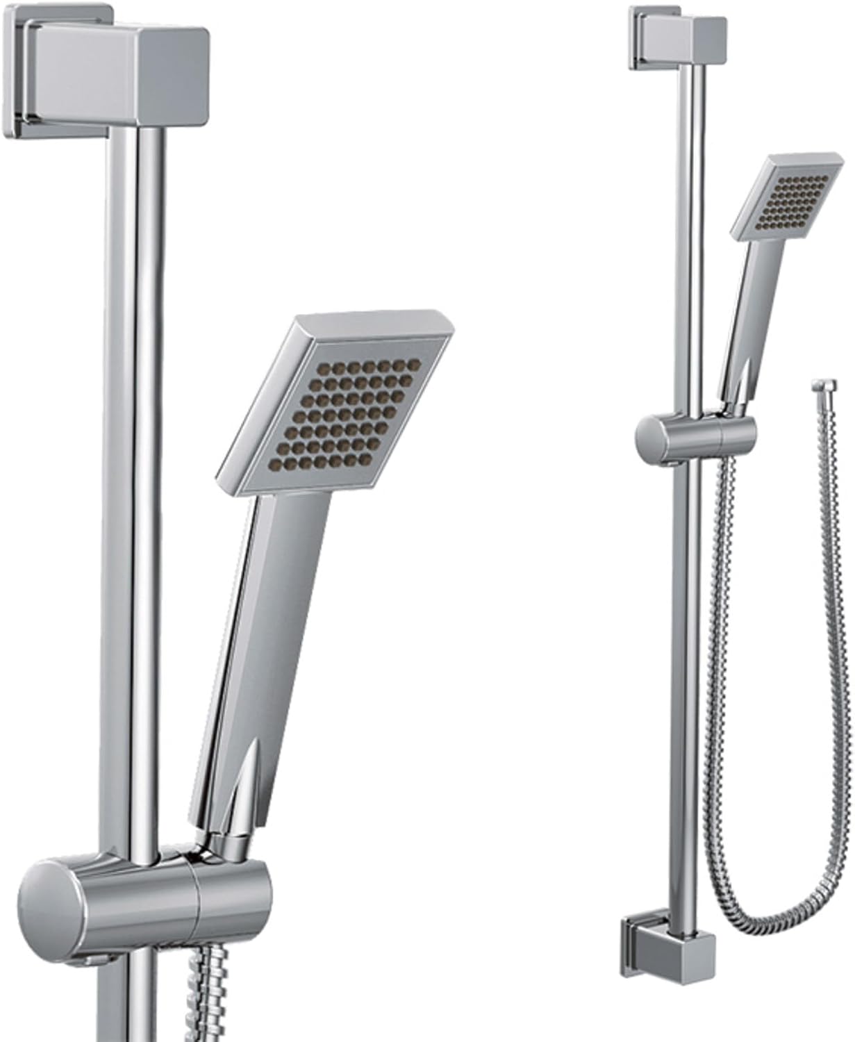 Moen 90 Degree Chrome Modern Eco-Performance Handshower Handheld Shower with 30-Inch Slide Bar and 69-Inch Metal Hose, S3879EP