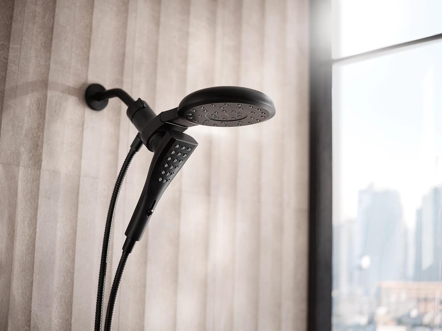 Moen 220C2EPBL Verso Magnetix Rain Shower & Handshower Combo, Black Matte Black