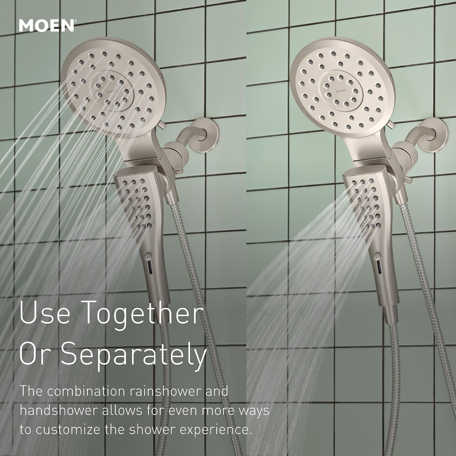 Moen 220C2EPBL Verso Magnetix Rain Shower & Handshower Combo, Black Matte Black