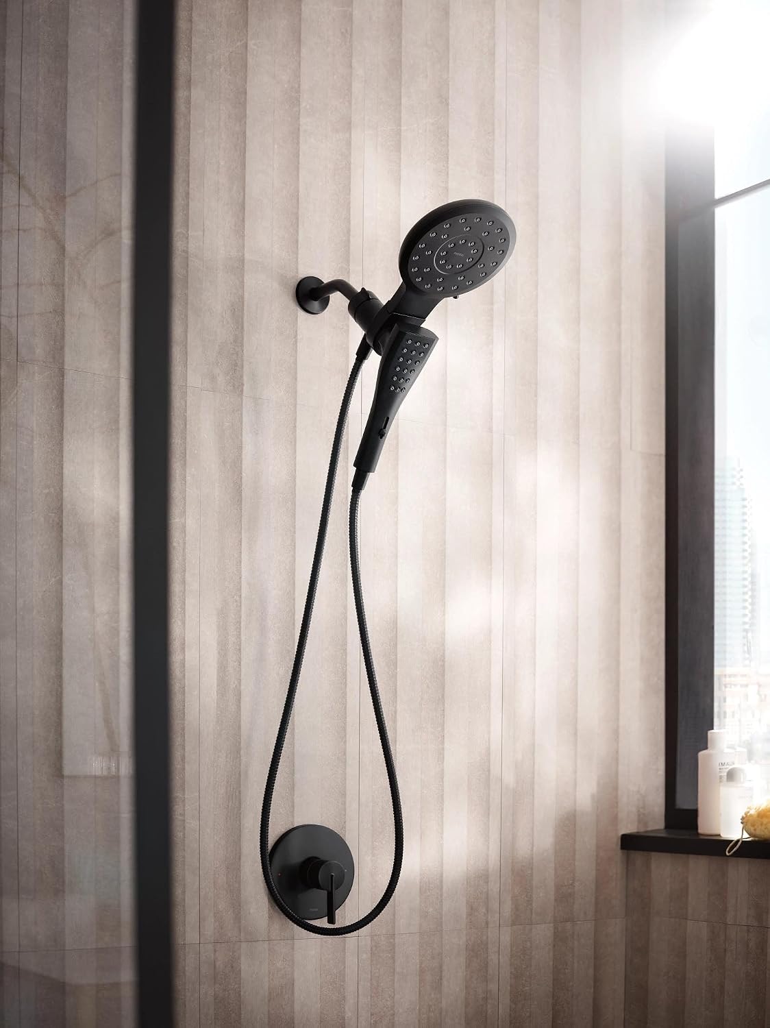 Moen 220C2EPBL Verso Magnetix Rain Shower & Handshower Combo, Black Matte Black