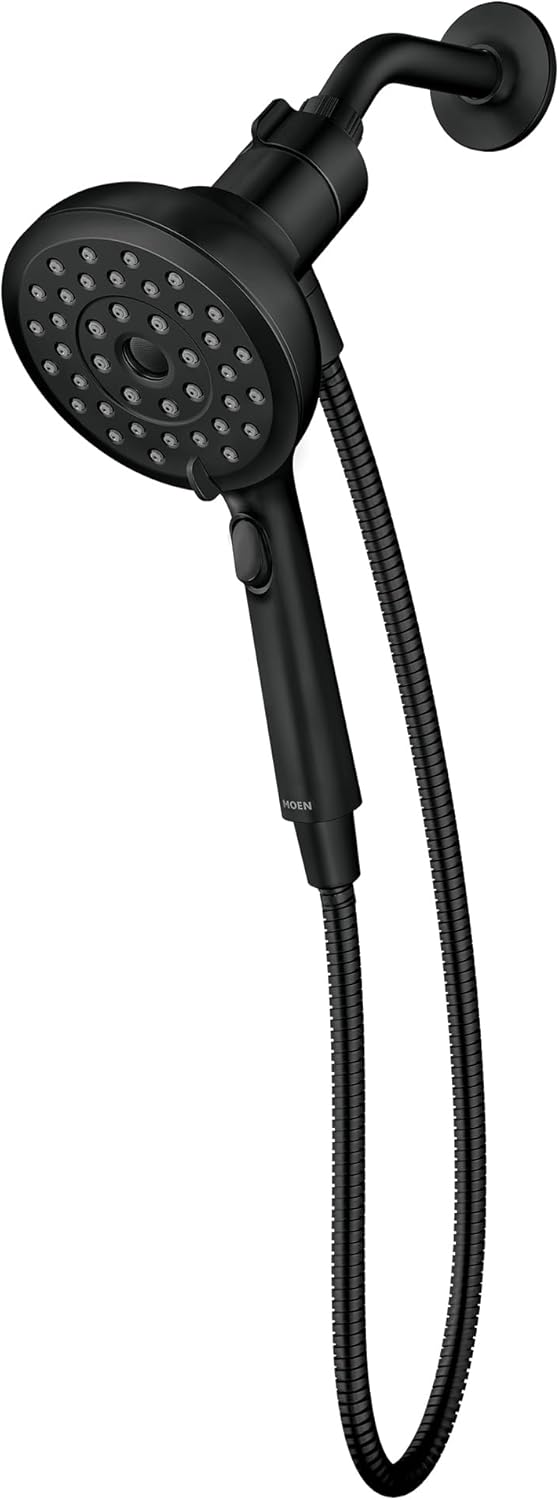 Moen Verso Handshower, Detachable Round Shower Head with Magnetix Docking System, 60" Hose, Matte Black, 220H2BL
