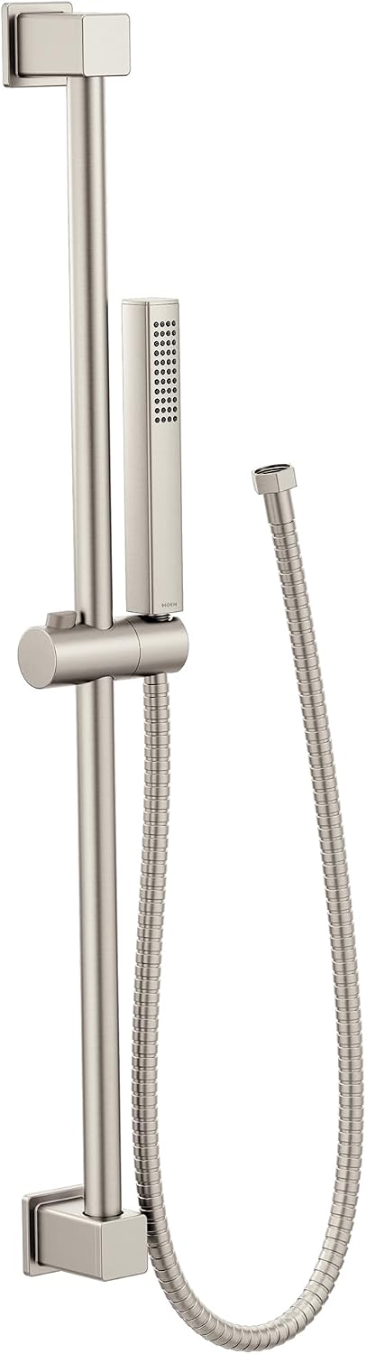 Moen 3988EPSRN One-Function Eco-Performance Modern Handshower with 30-Inch Slide Bar and 69-Inch Hose, Spot Resist Brushed Nickel