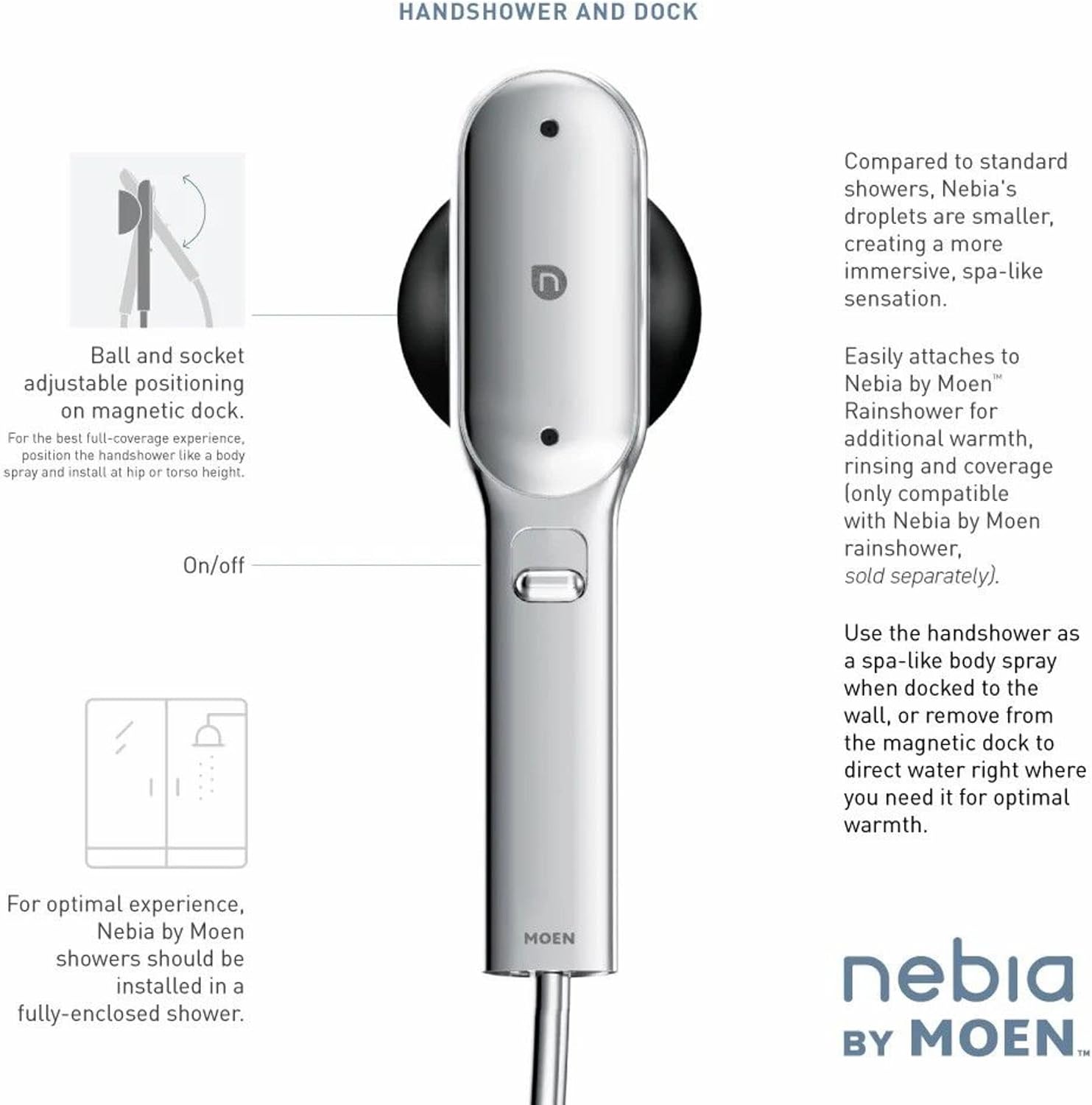 NEBIA BY HANDSHOWER AND MAGNETIC DOCK